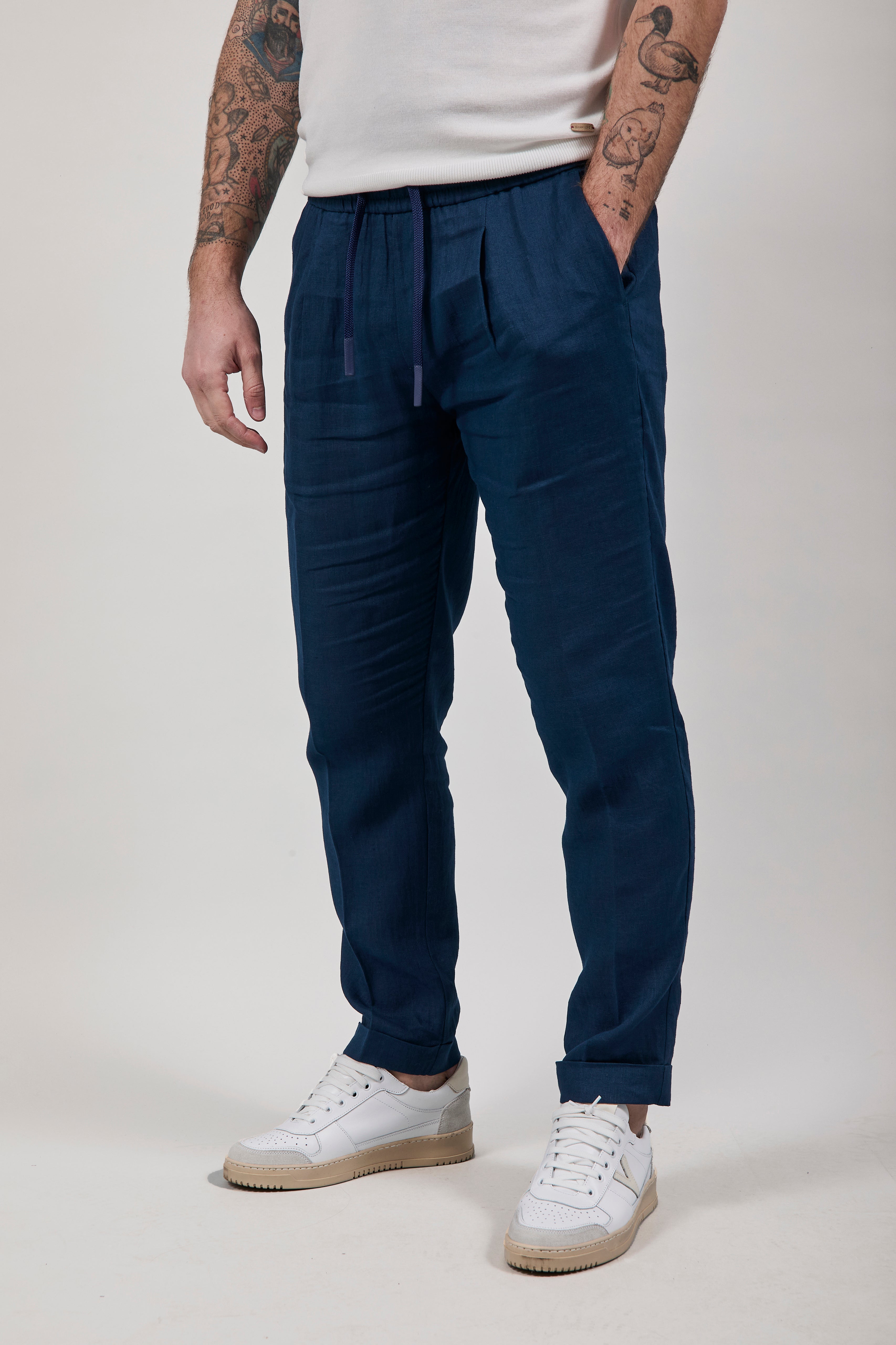 Pantalaccio Over-d Lino Blu P75
