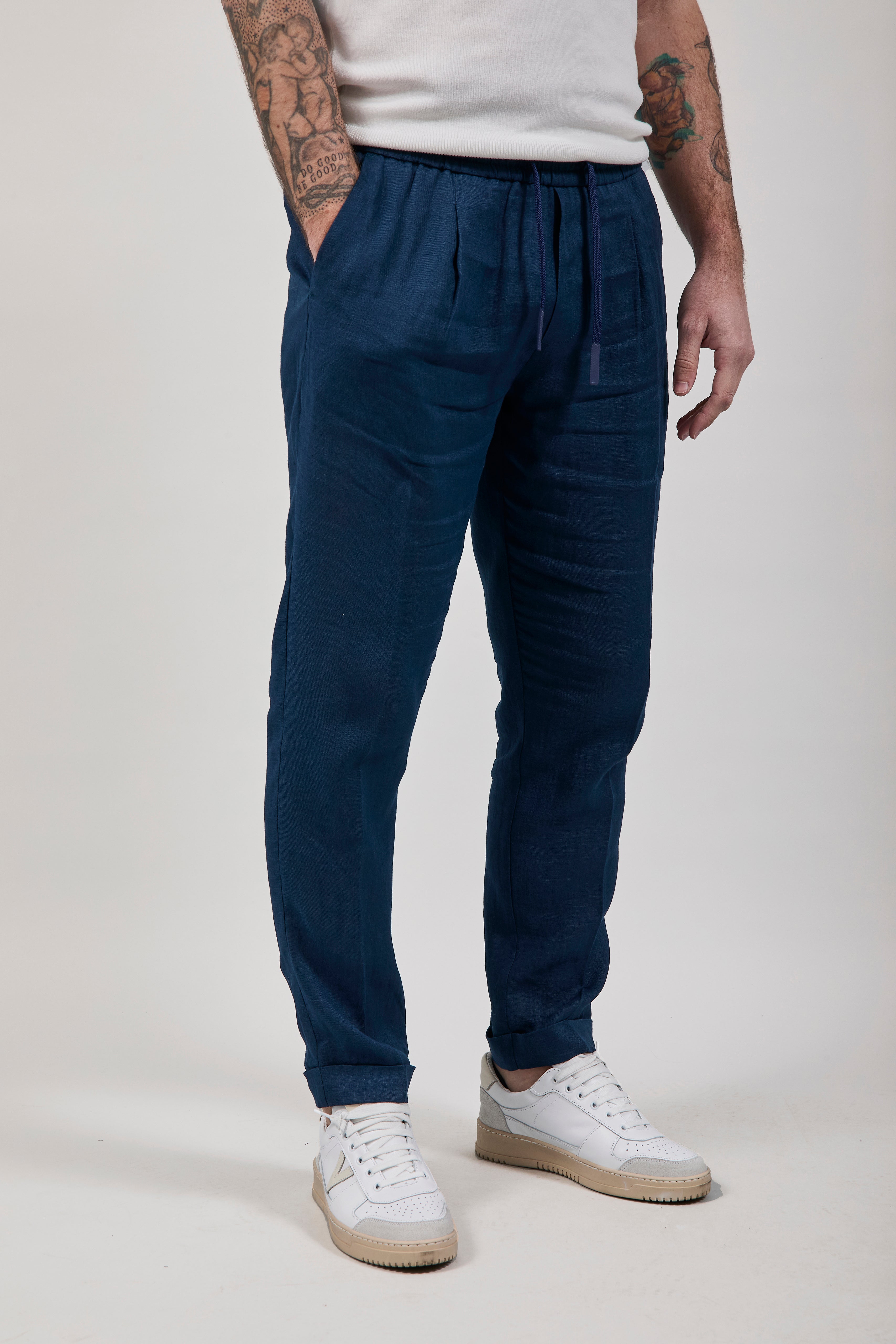 Pantalaccio Over-d Lino Blu P75