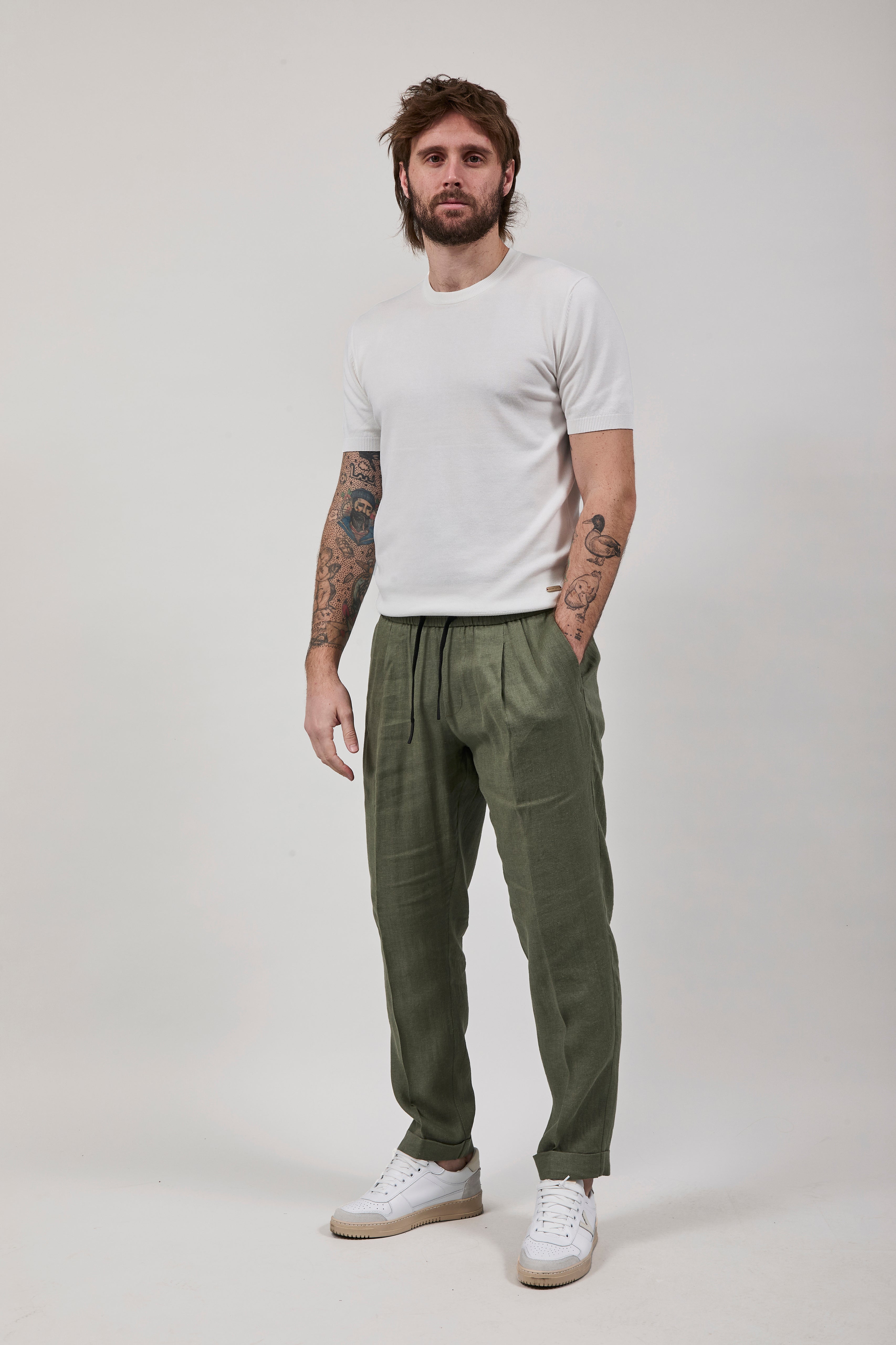 Pantalaccio Over-d Lino Verde P75