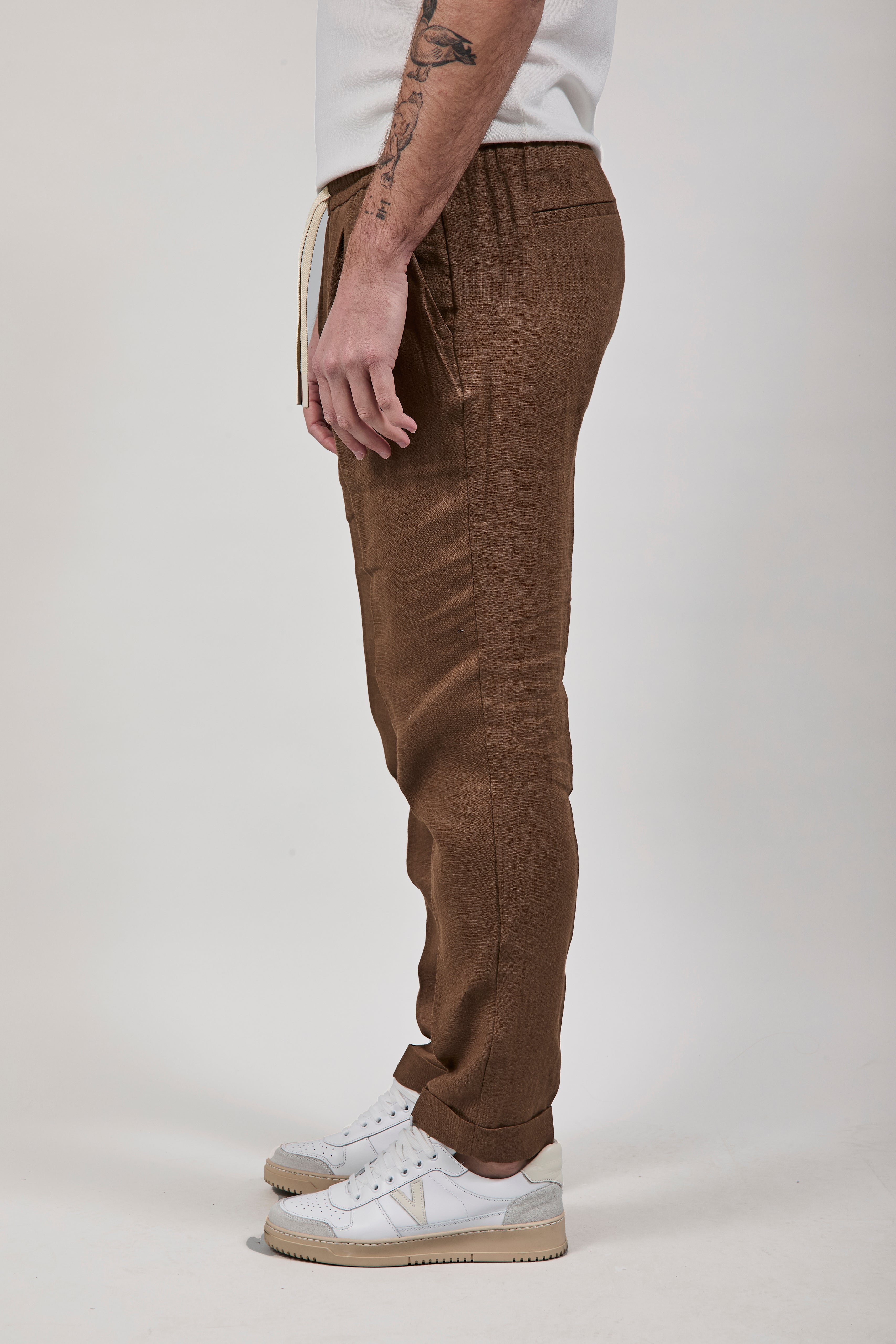 Pantalaccio Over-d Lino Cacao P75