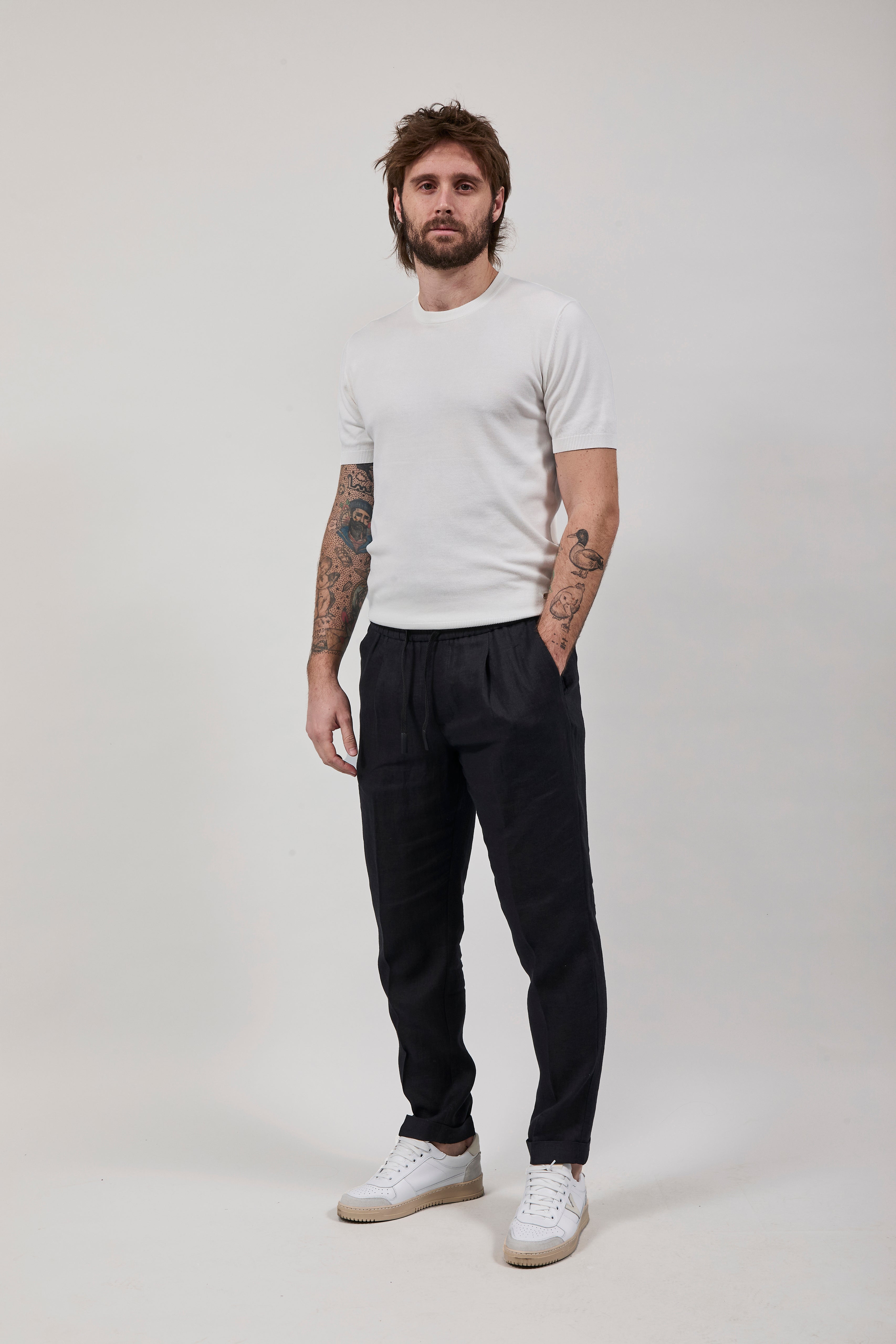 Pantalaccio Over-d Lino Nero P75