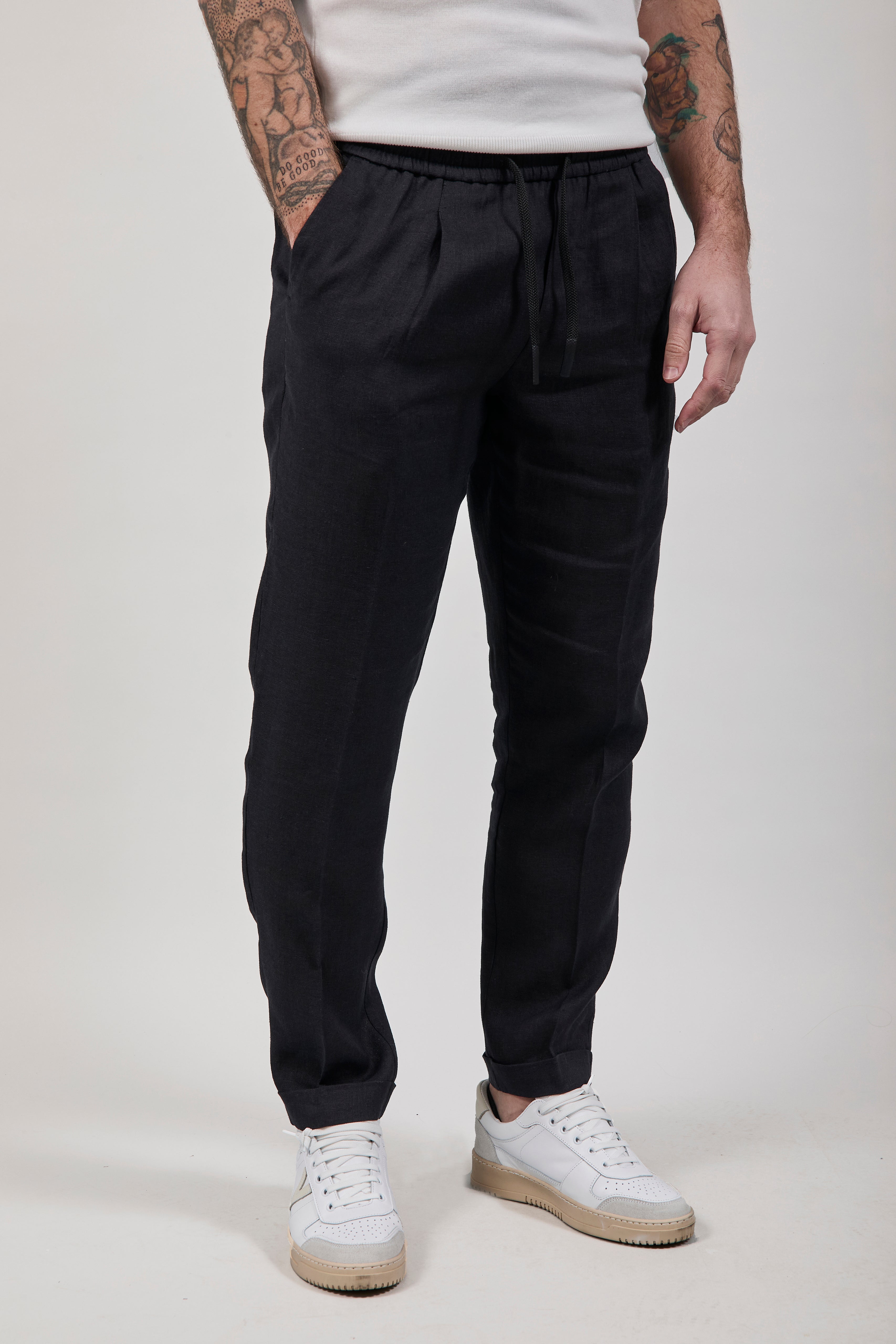 Pantalaccio Over-d Lino Nero P75