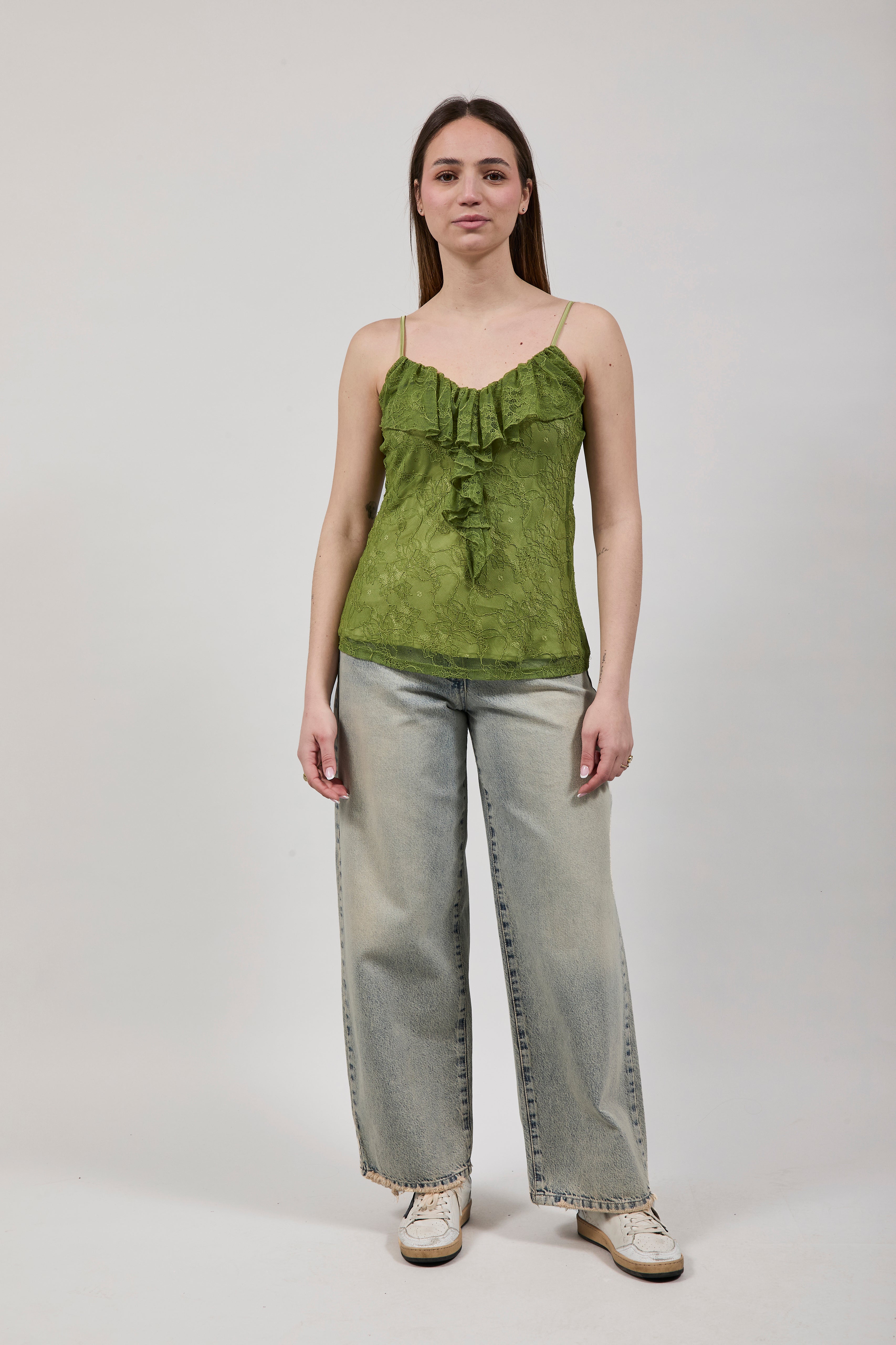 Canotta Berna Pizzo Rouches Verde