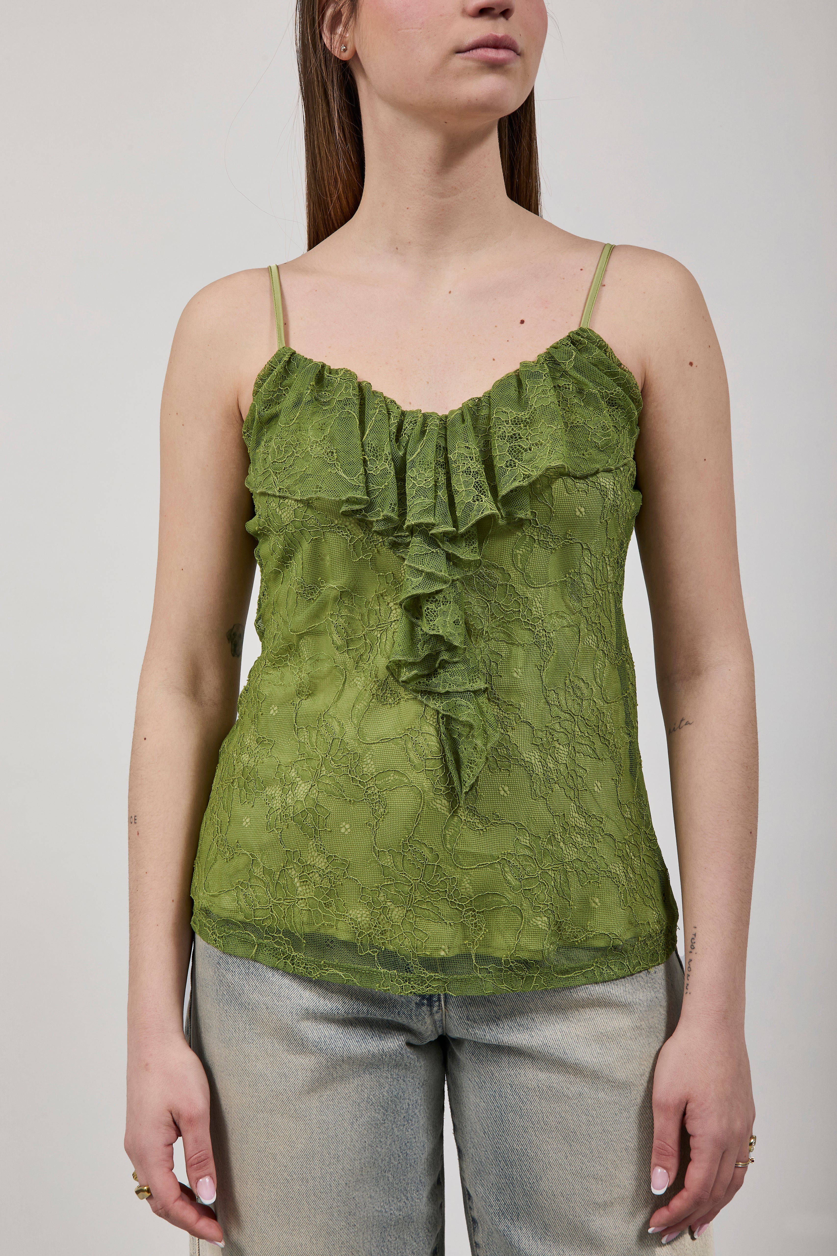 Canotta Berna Pizzo Rouches Verde