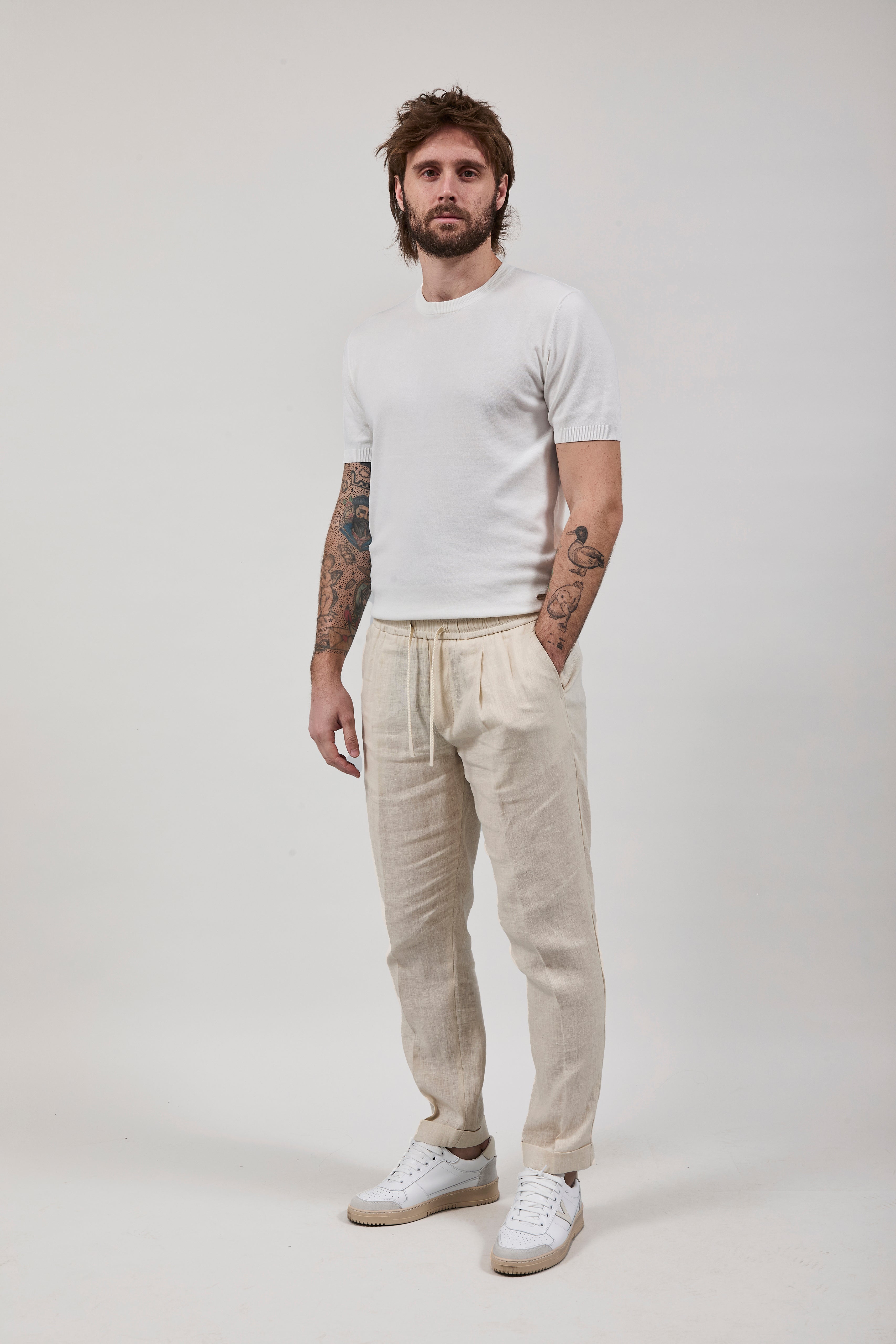 Pantalaccio Over-d Lino Beige P75