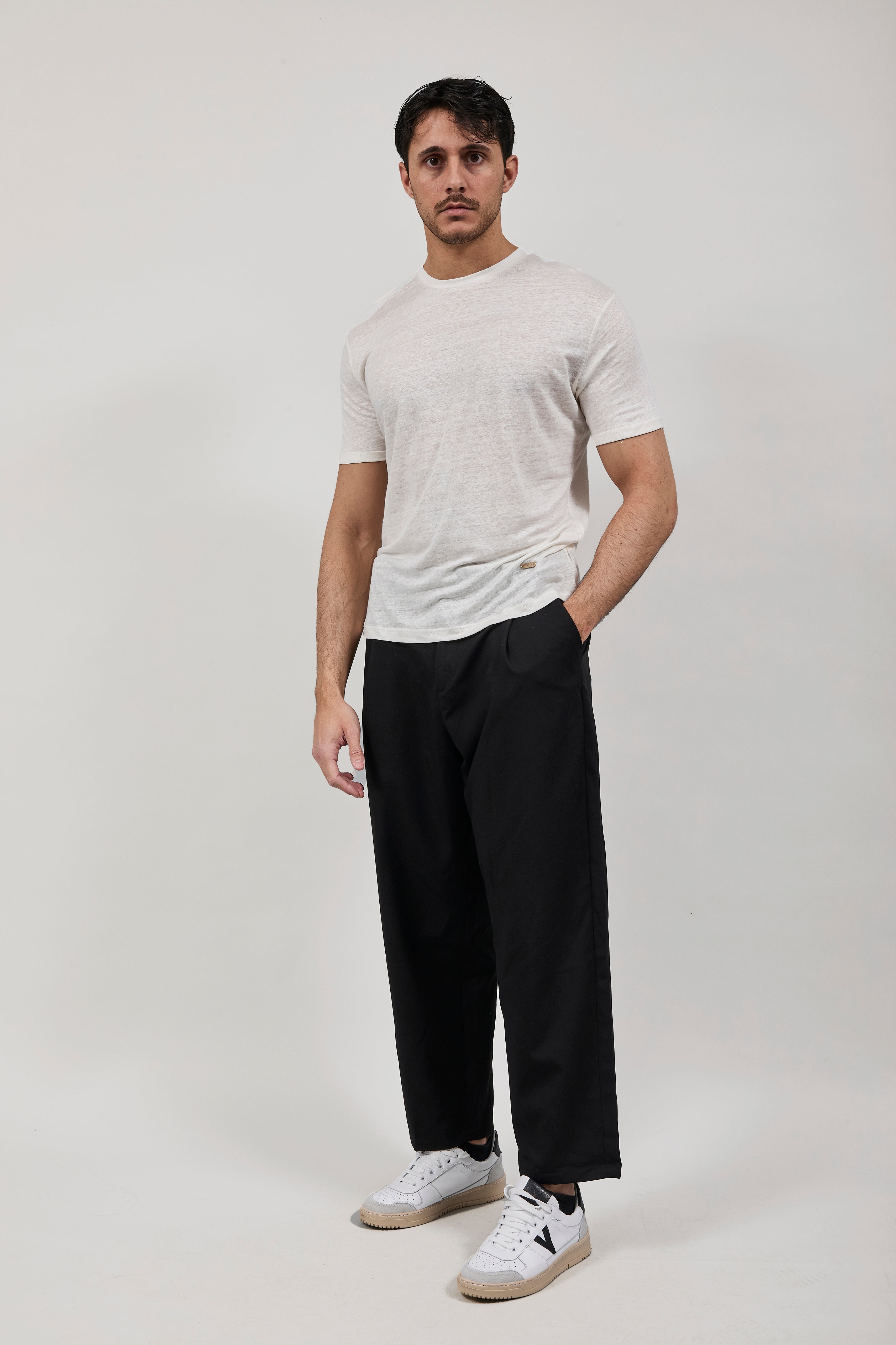 T-shirt Gianni Lupo Lino Bianco 087