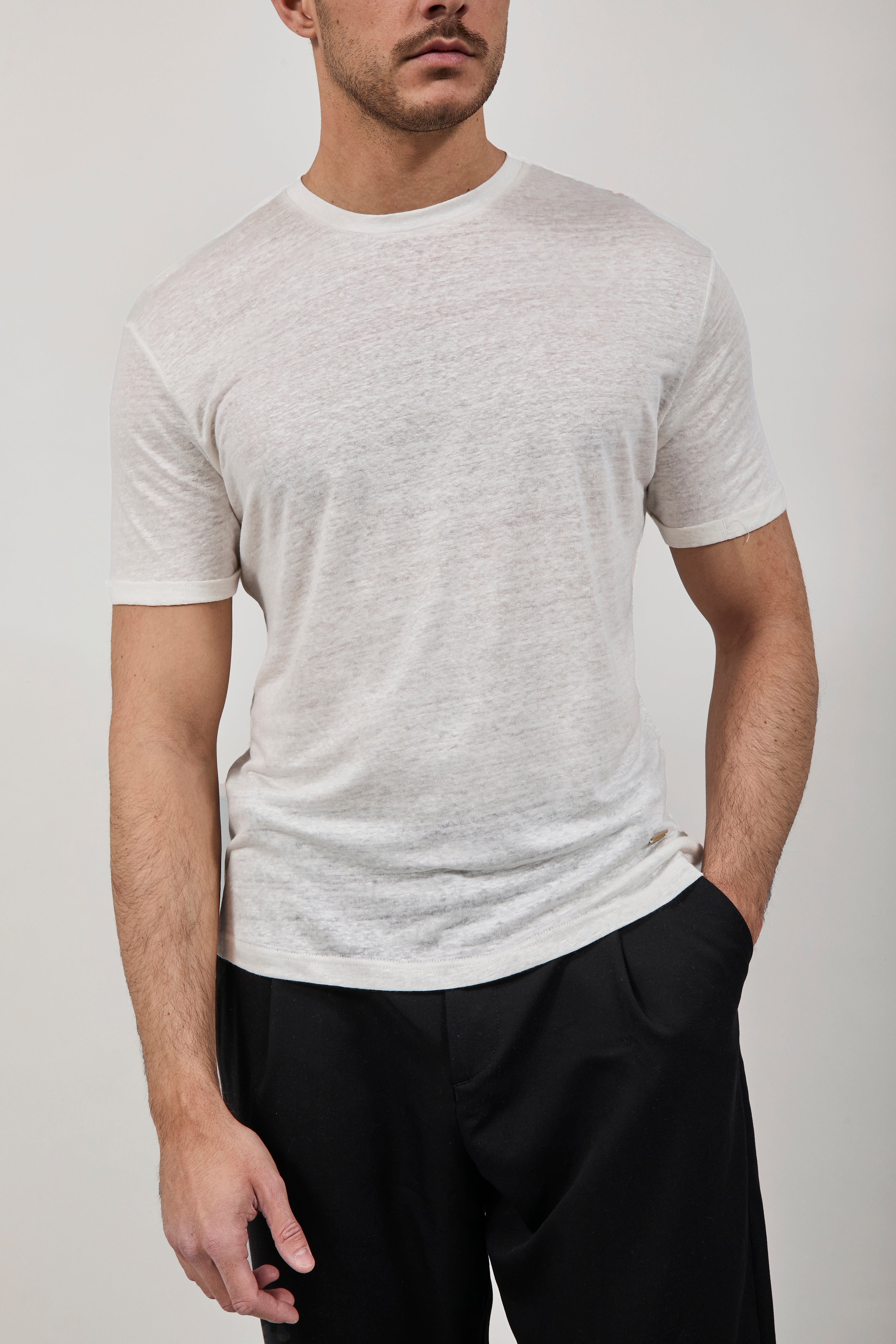 T-shirt Gianni Lupo Lino Bianco 087