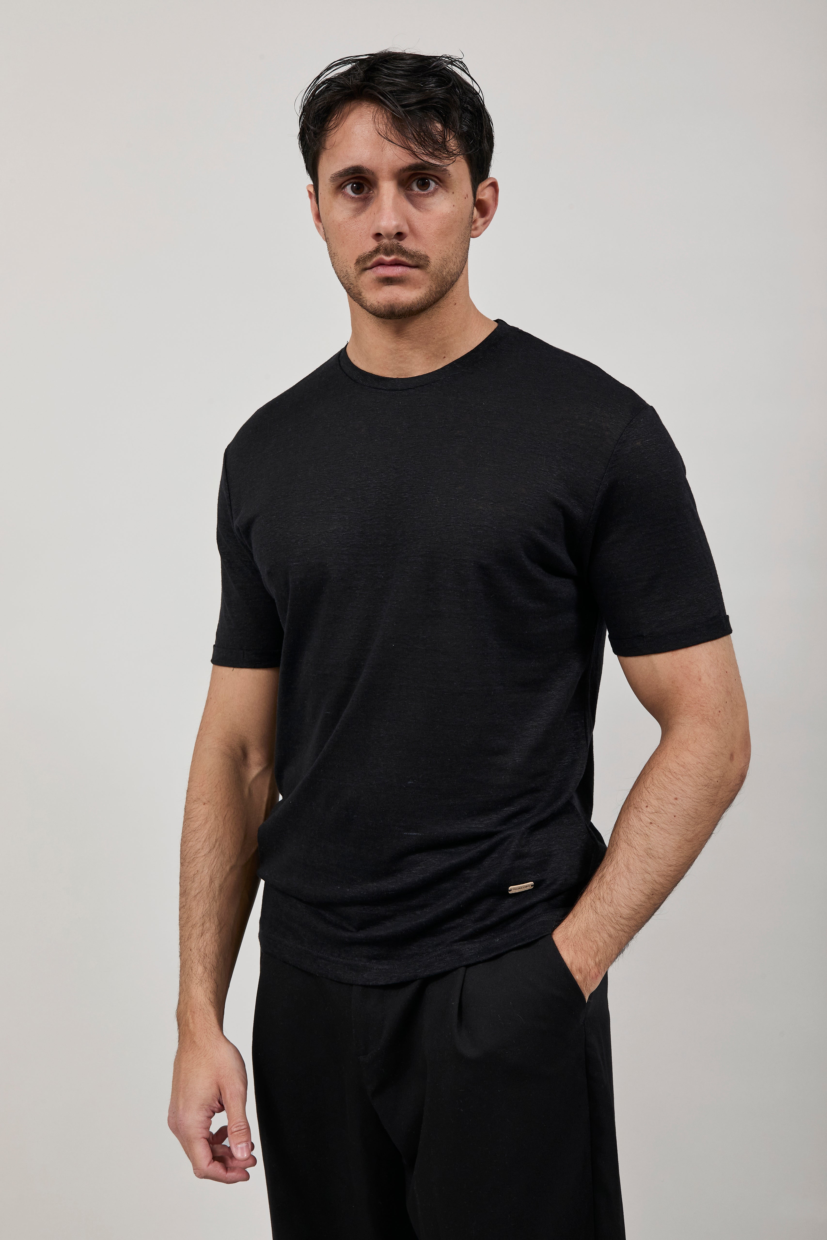 T-shirt Gianni Lupo Lino Nero 087