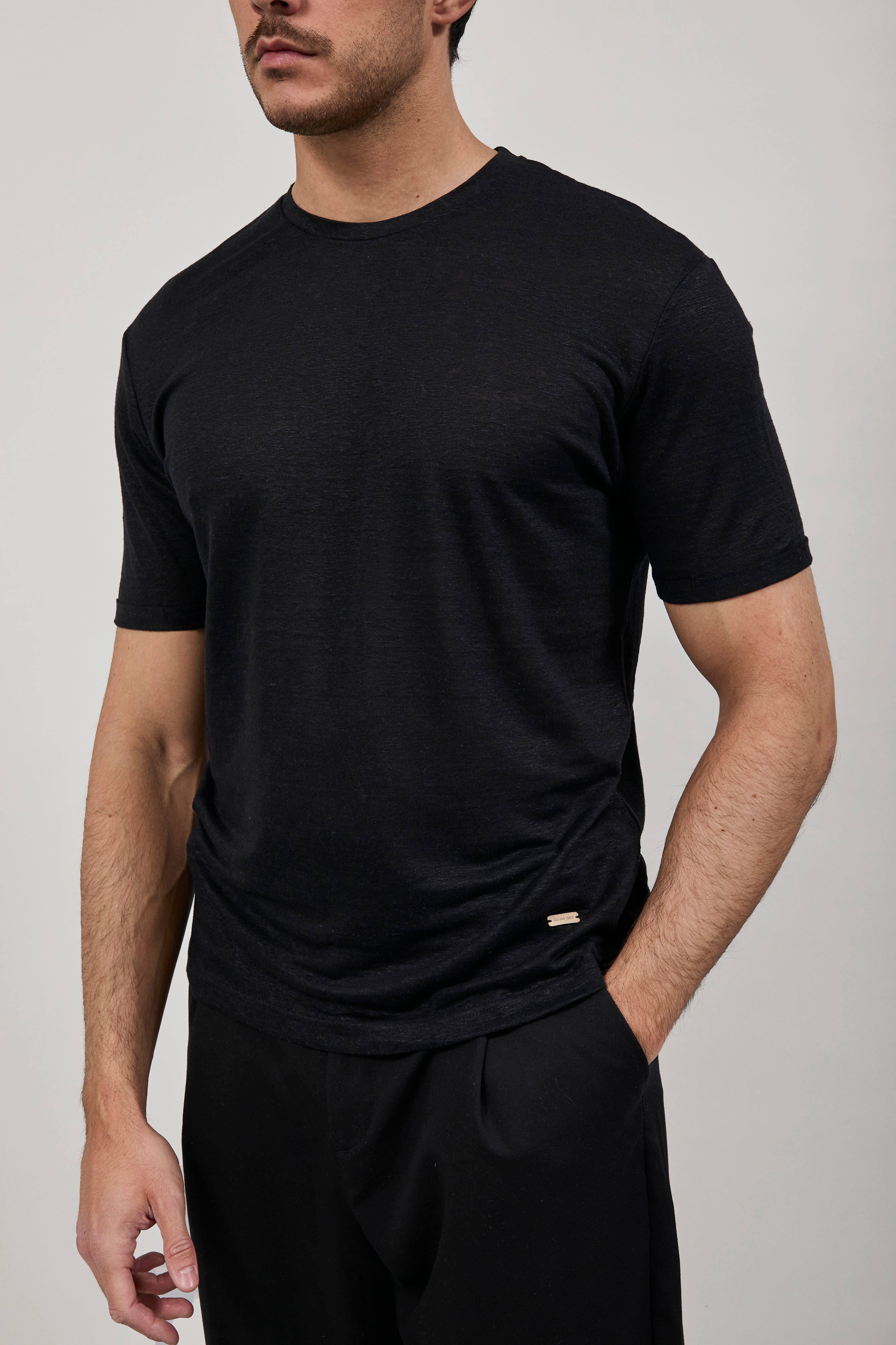 T-shirt Gianni Lupo Lino Nero 087