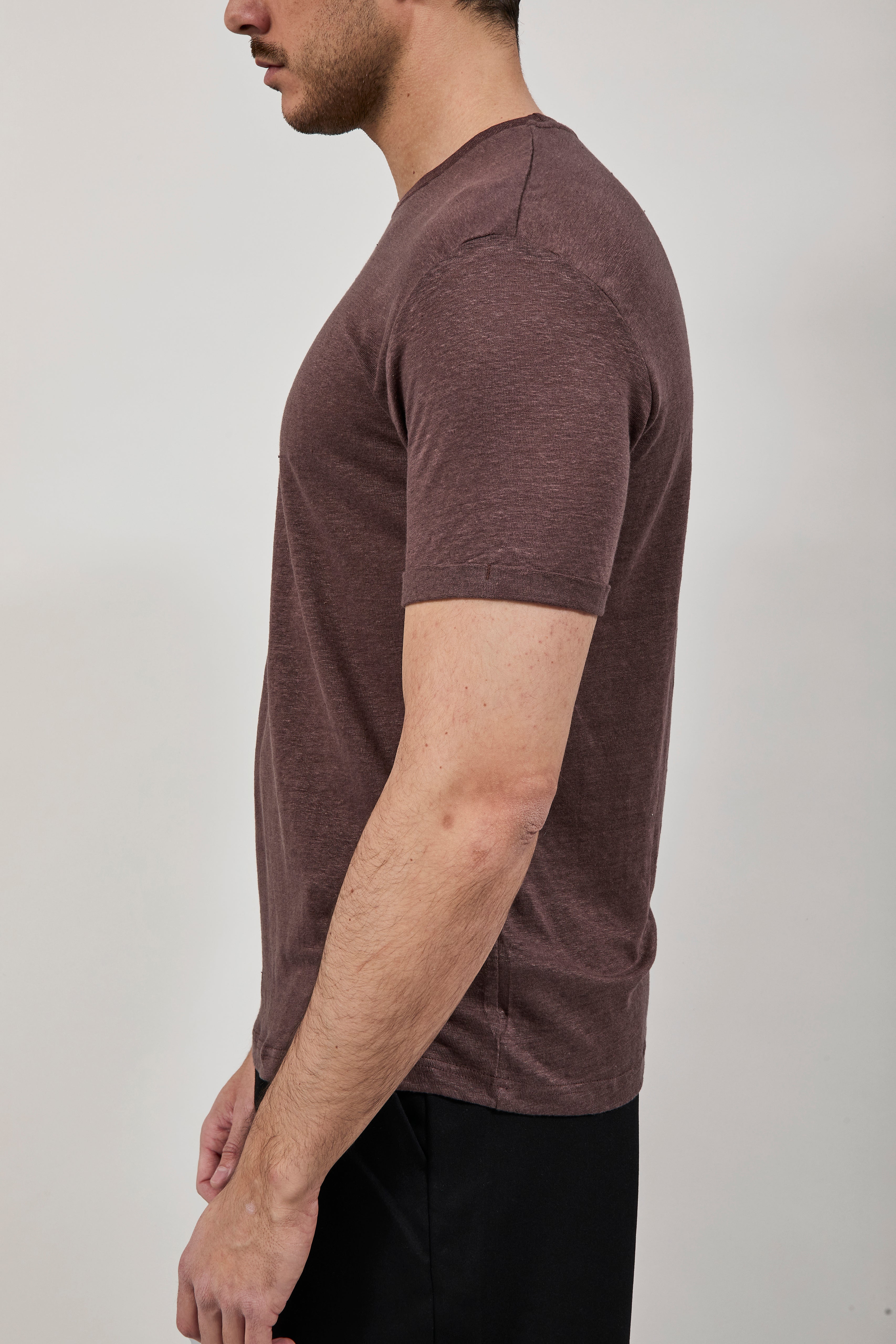 T-shirt Gianni Lupo Lino Cioccolato 087