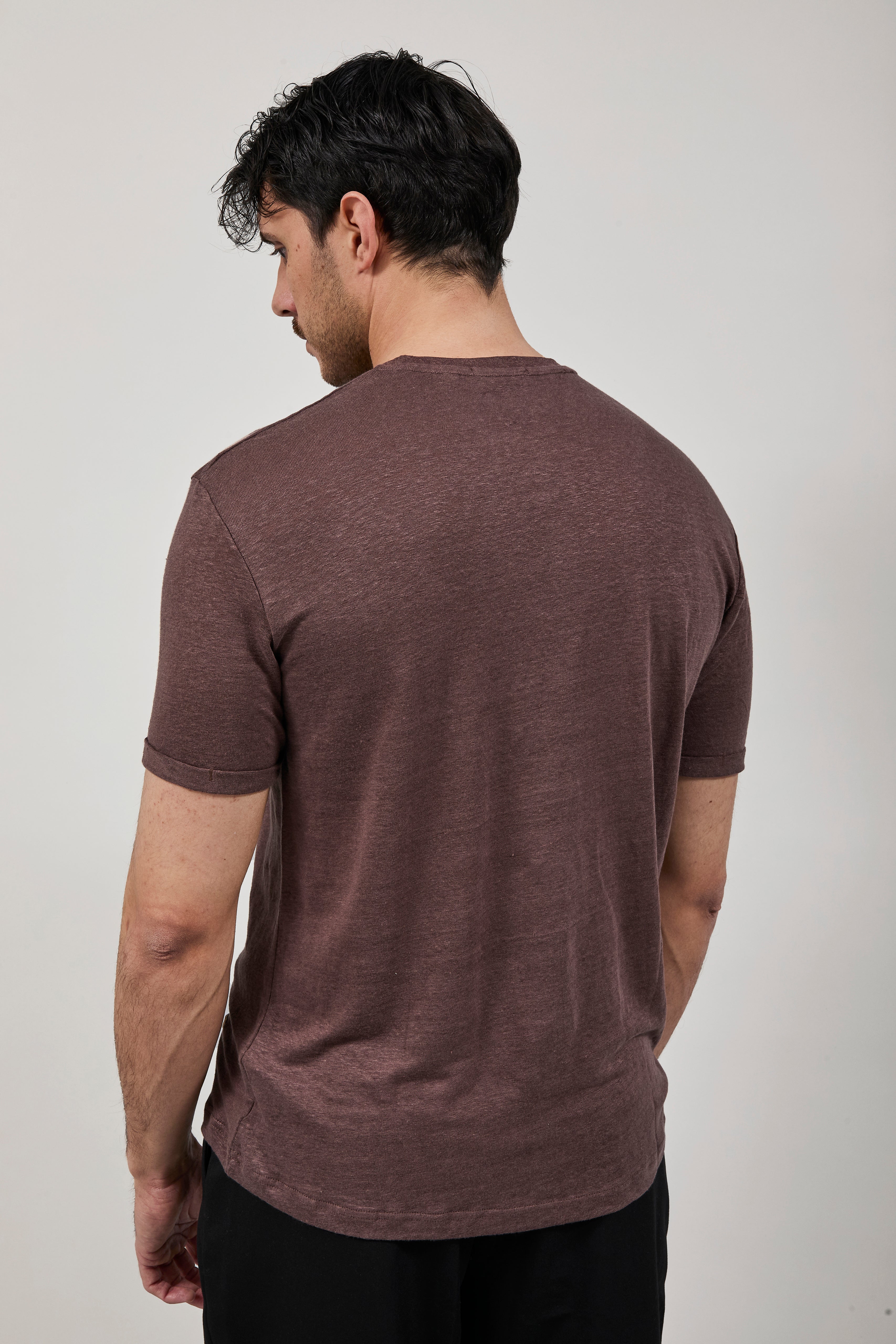 T-shirt Gianni Lupo Lino Cioccolato 087