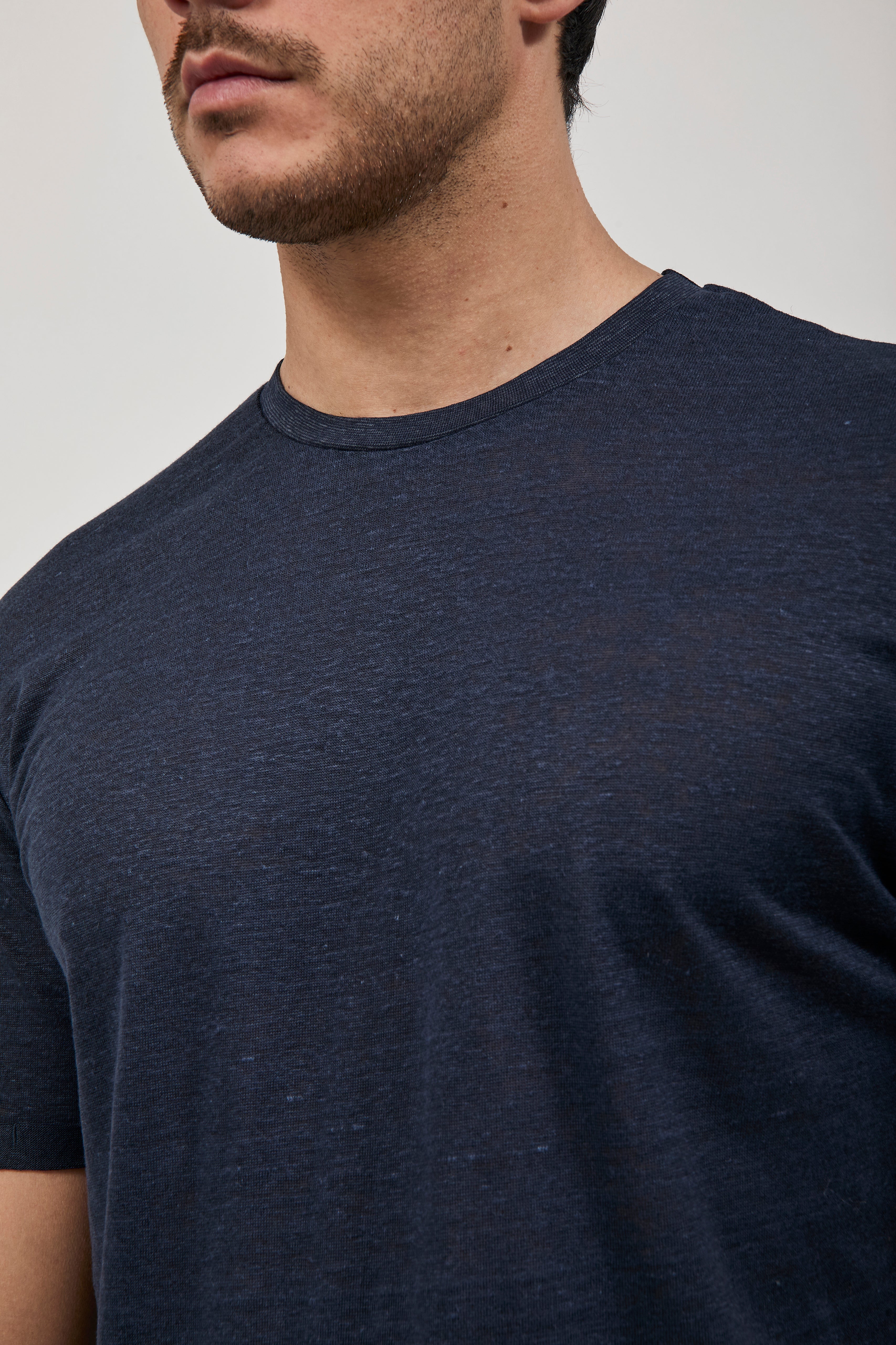 T-shirt Gianni Lupo Lino Navy 087