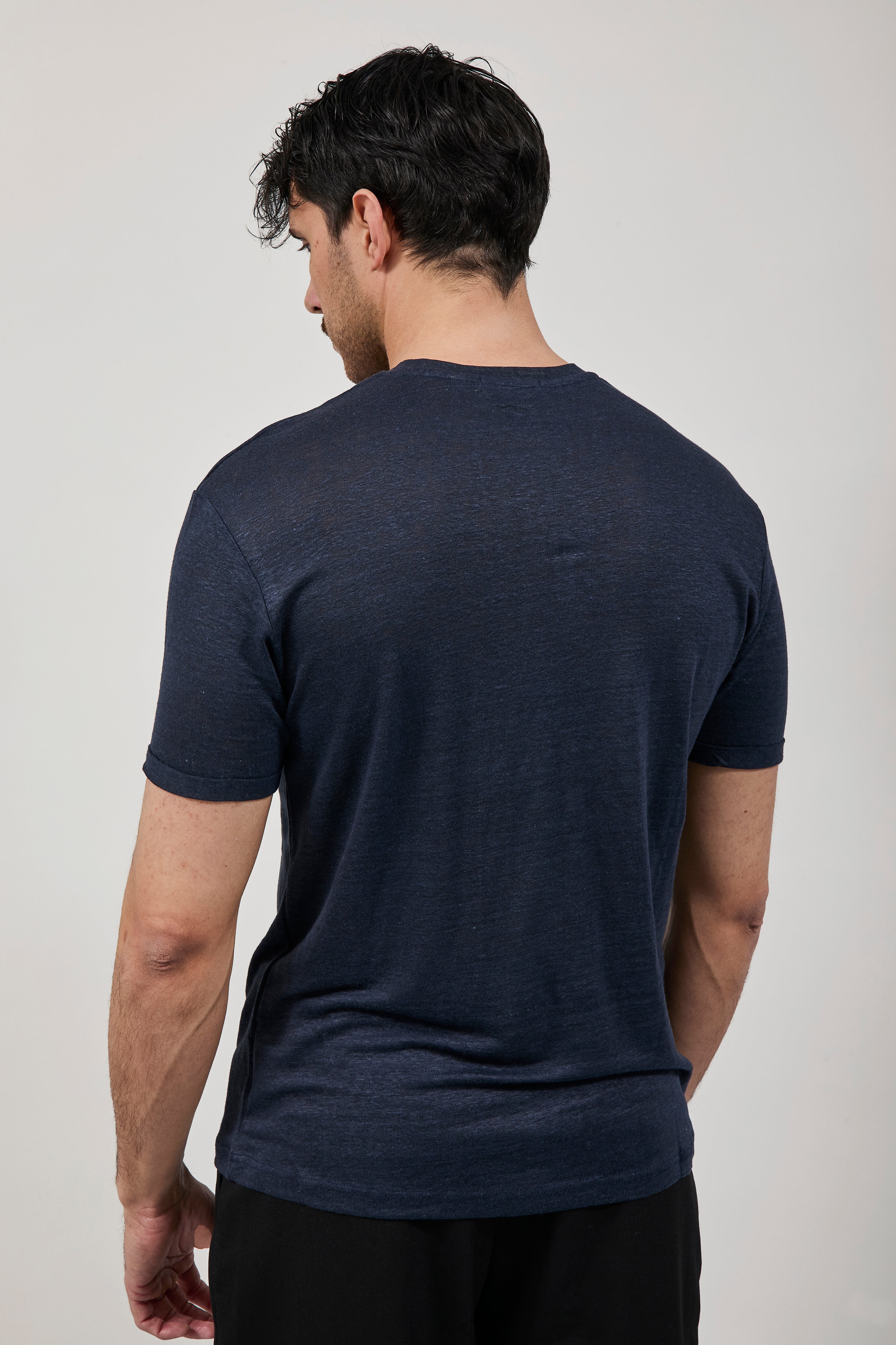T-shirt Gianni Lupo Lino Navy 087