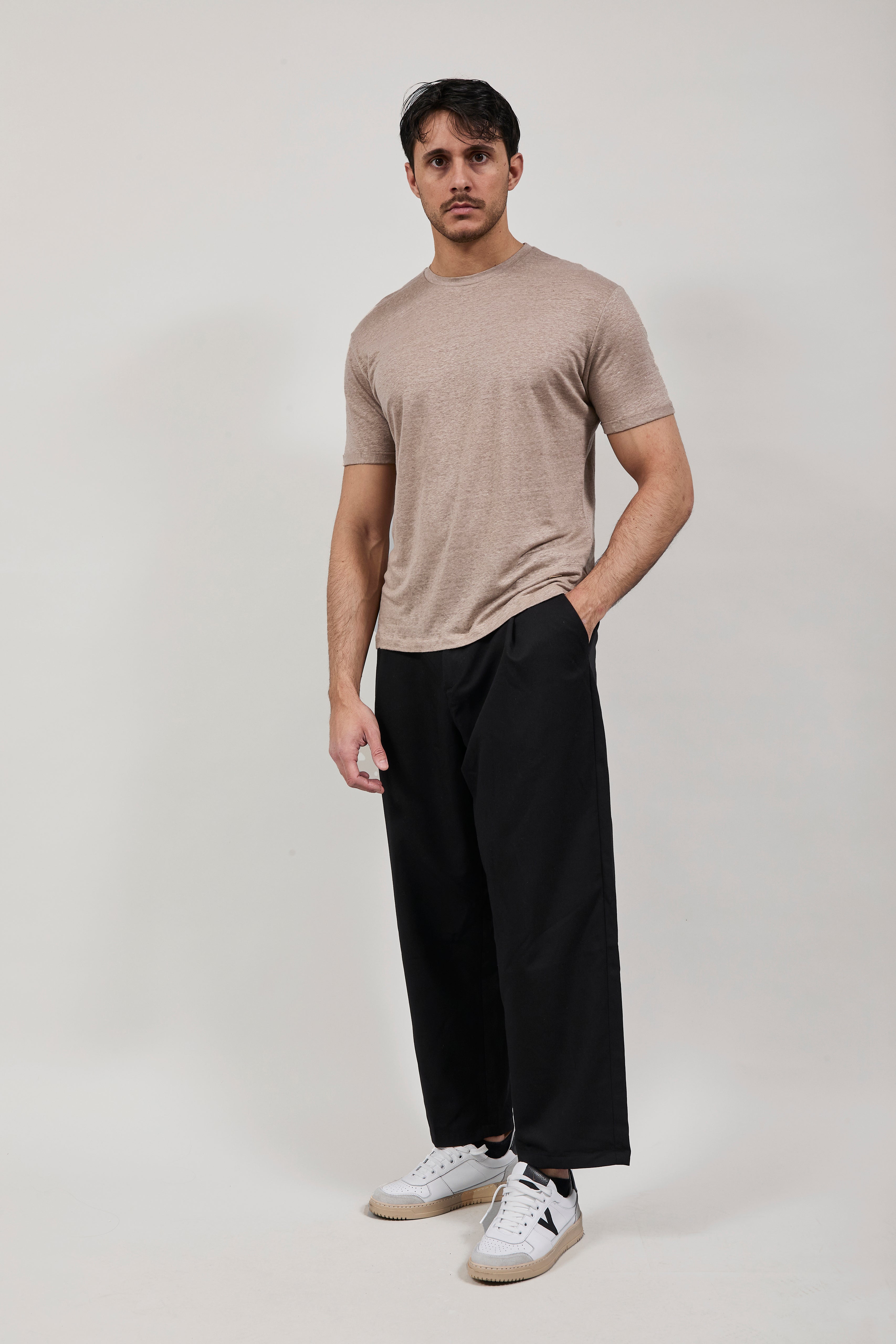 T-shirt Gianni Lupo Lino Mud 087