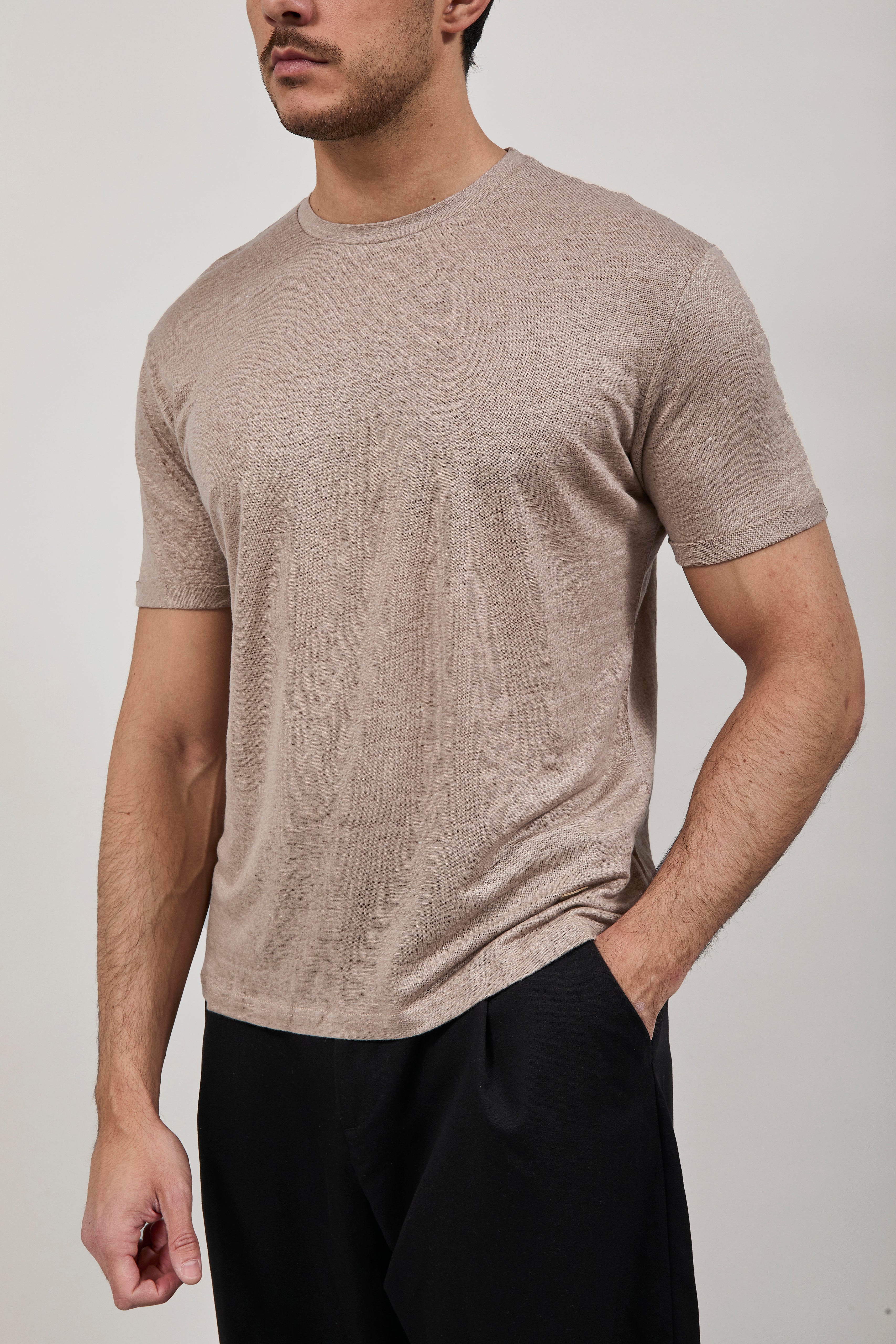 T-shirt Gianni Lupo Lino Mud 087