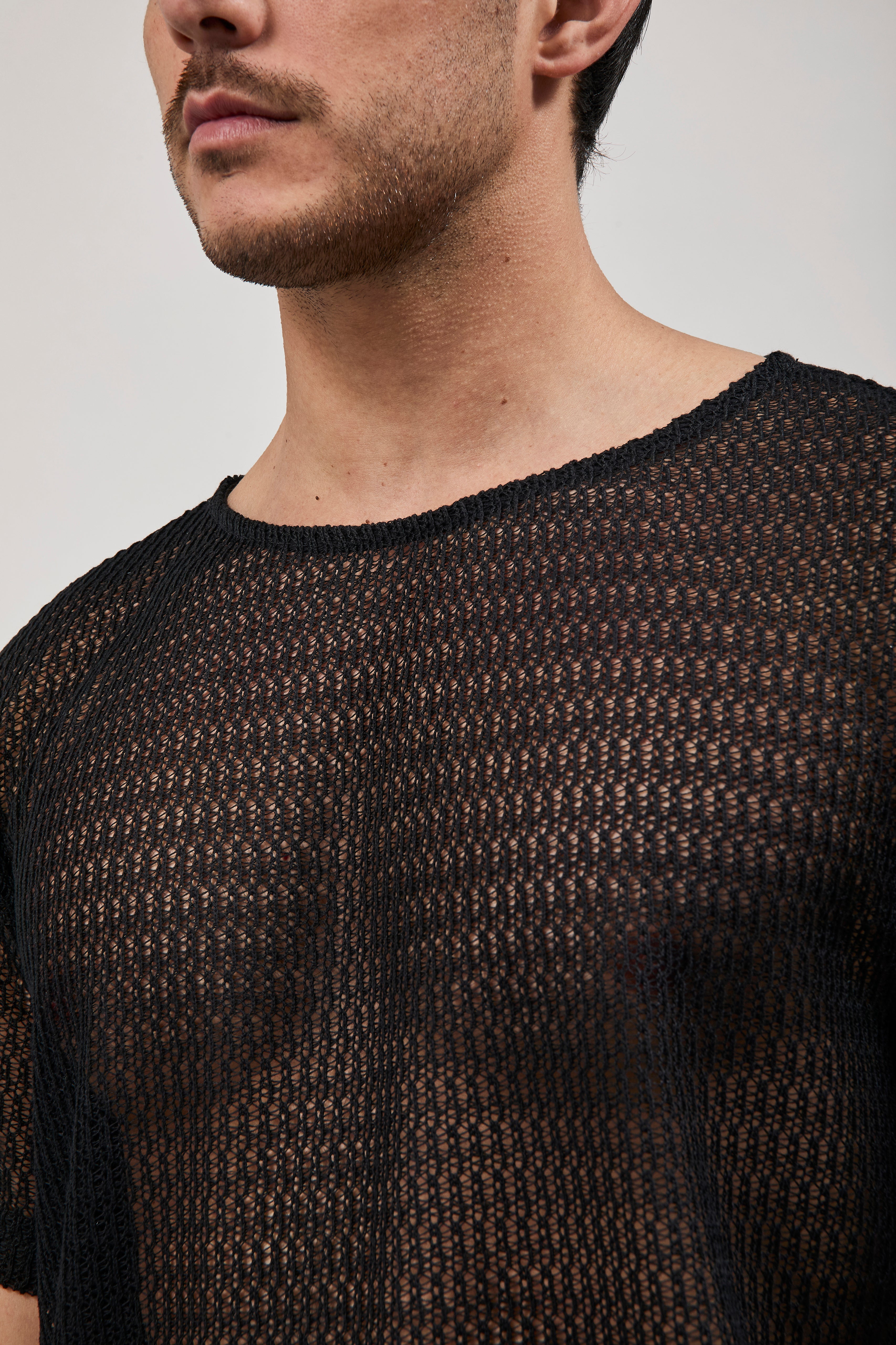 Maglia Over-d Traforata Nero T49
