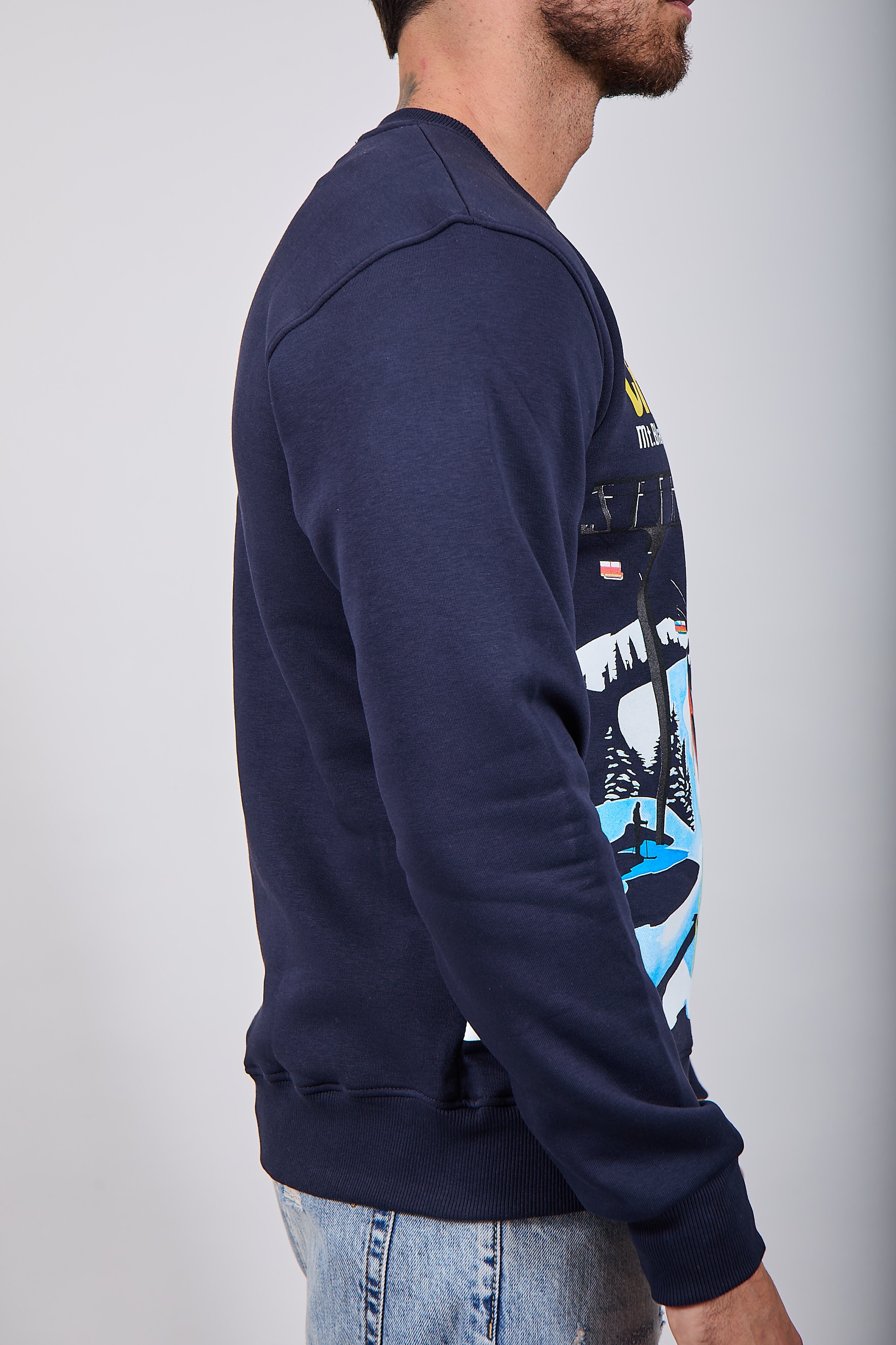 Felpa Superculture Girocollo Blu A1303 (12218741391700)