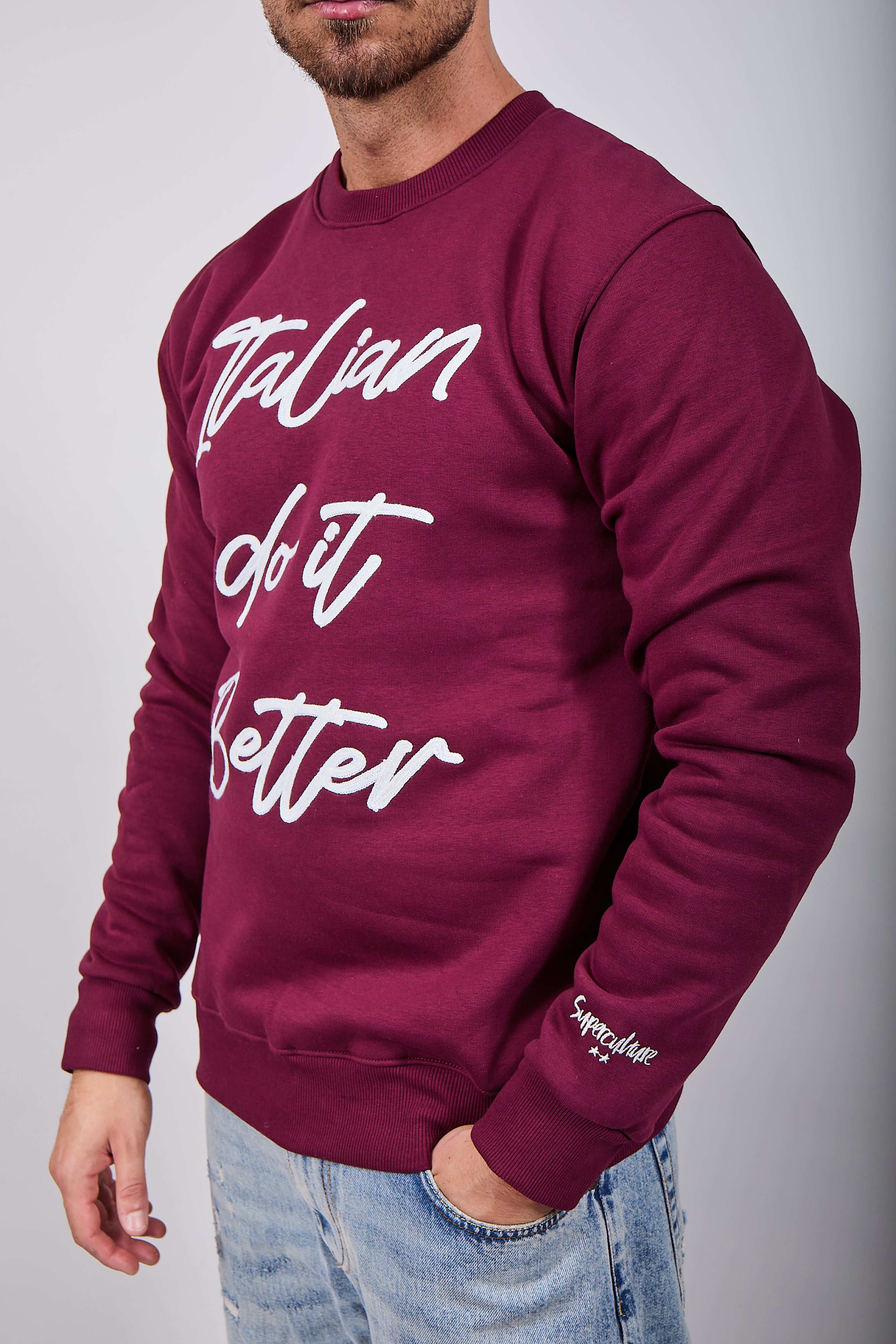 Felpa Superculture Girocollo Bordeaux A1347 (12218723729748)