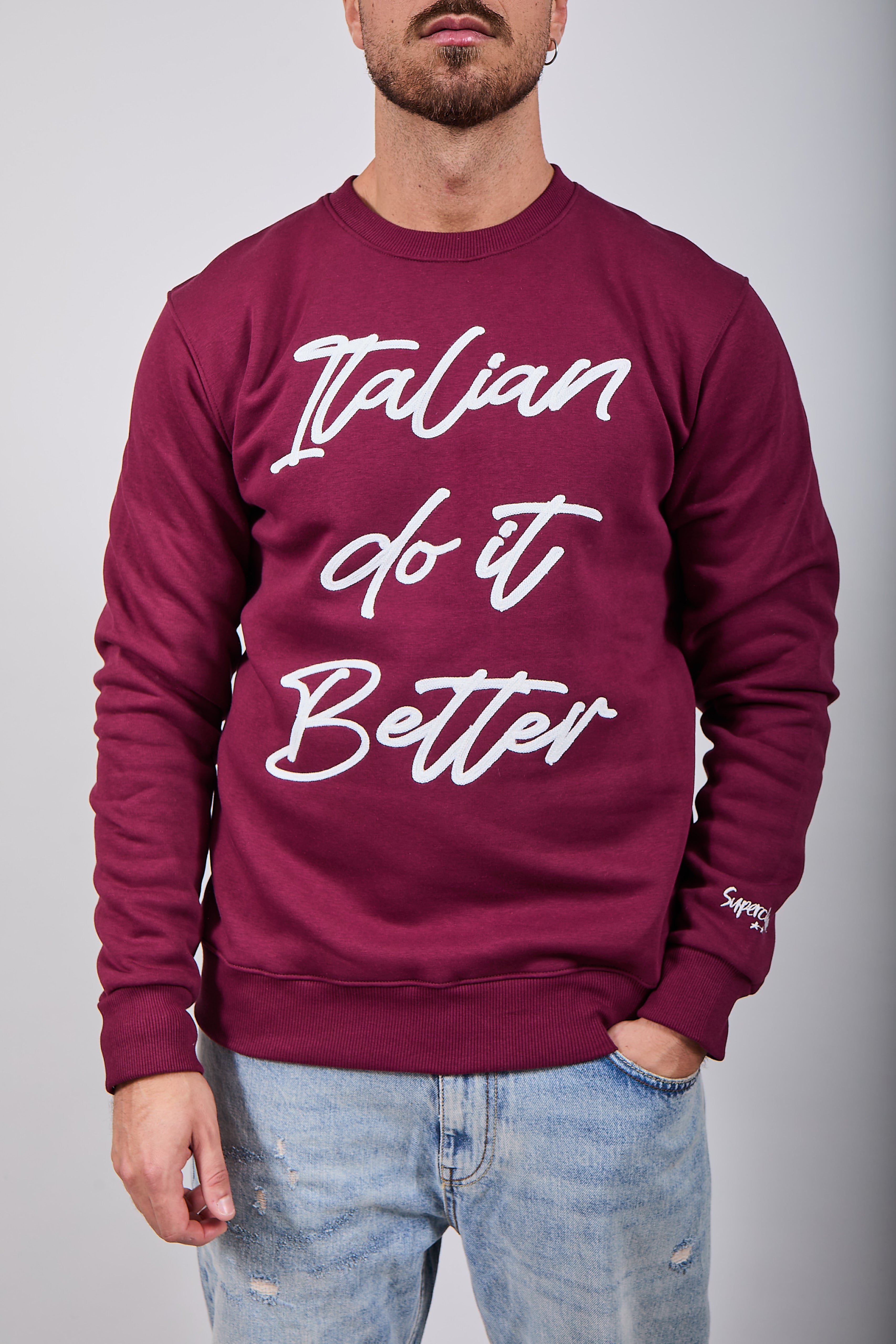Felpa Superculture Girocollo Bordeaux A1347 (12218723729748)
