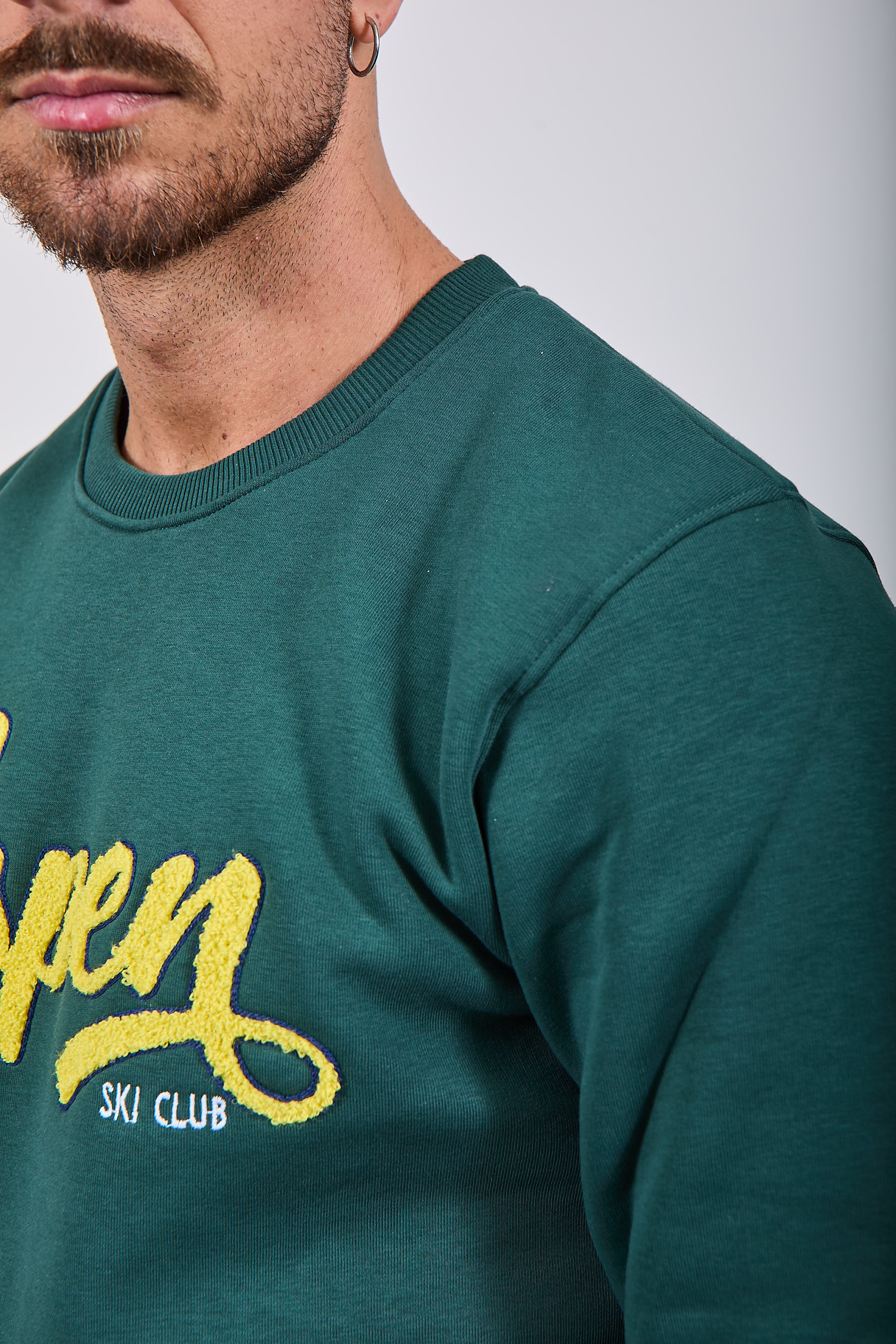 Felpa Superculture Girocollo Verde Bosco A1331 (12218689323348)
