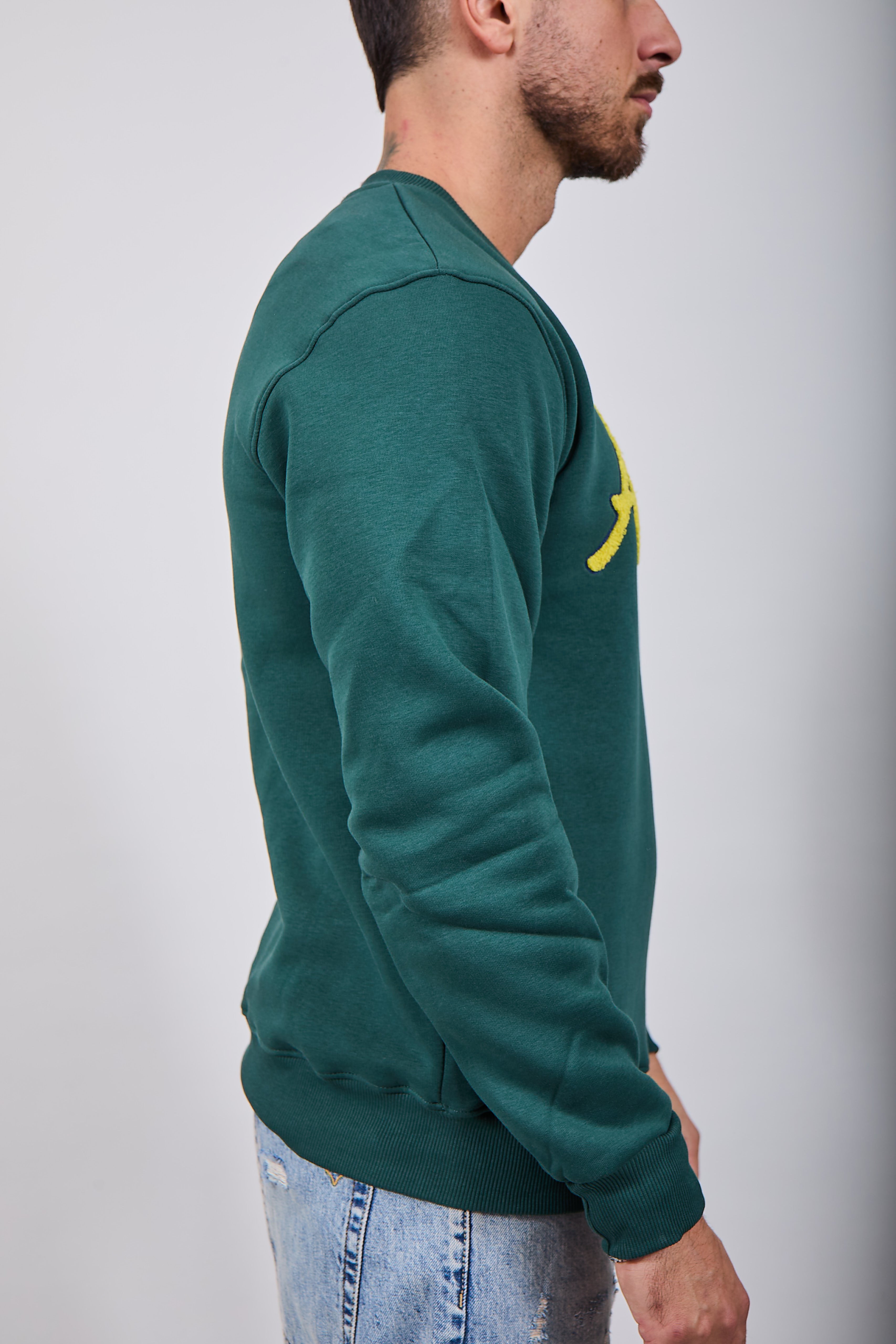 Felpa Superculture Girocollo Verde Bosco A1331 (12218689323348)