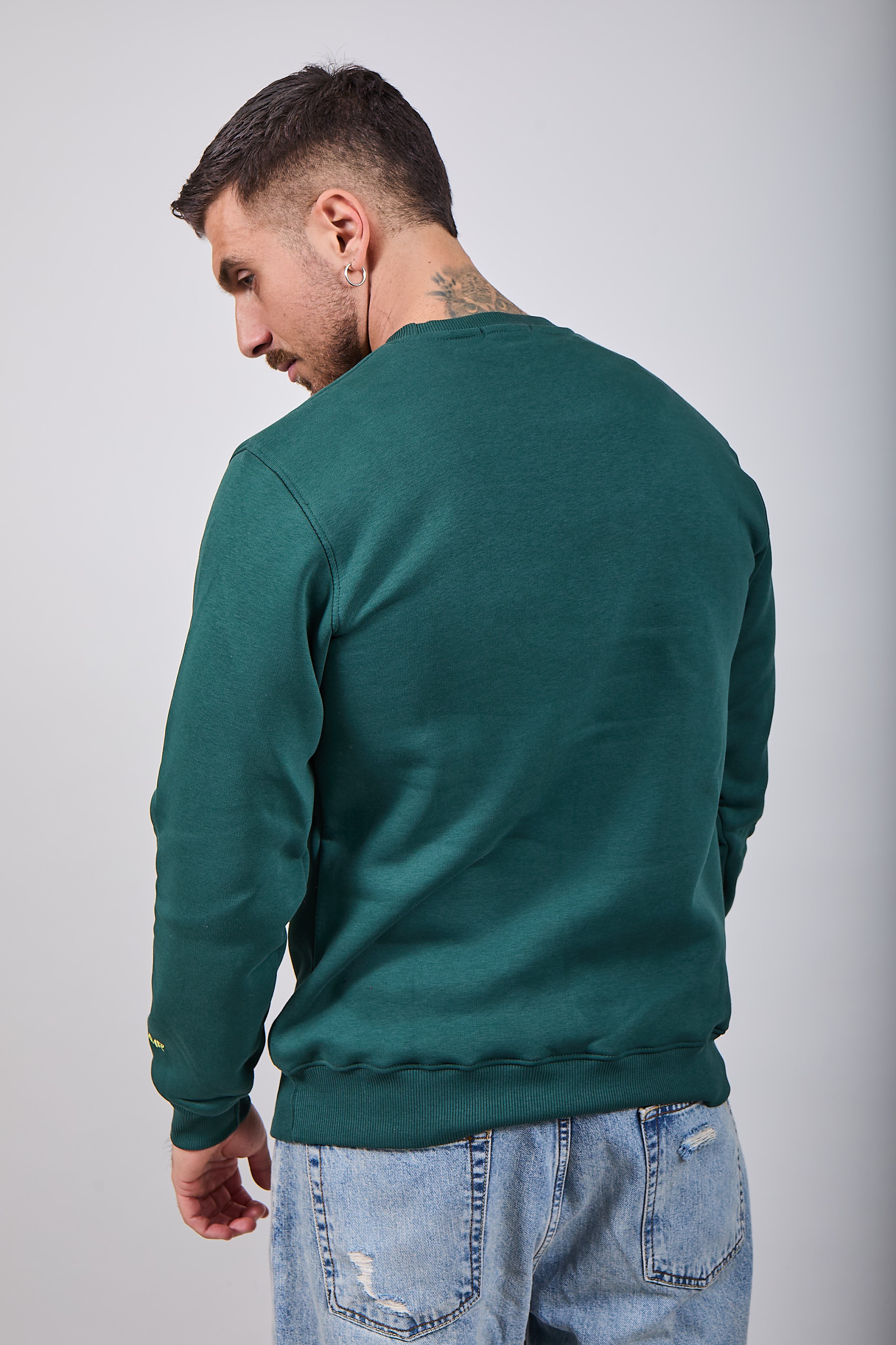 Felpa Superculture Girocollo Verde Bosco A1331 (12218689323348)