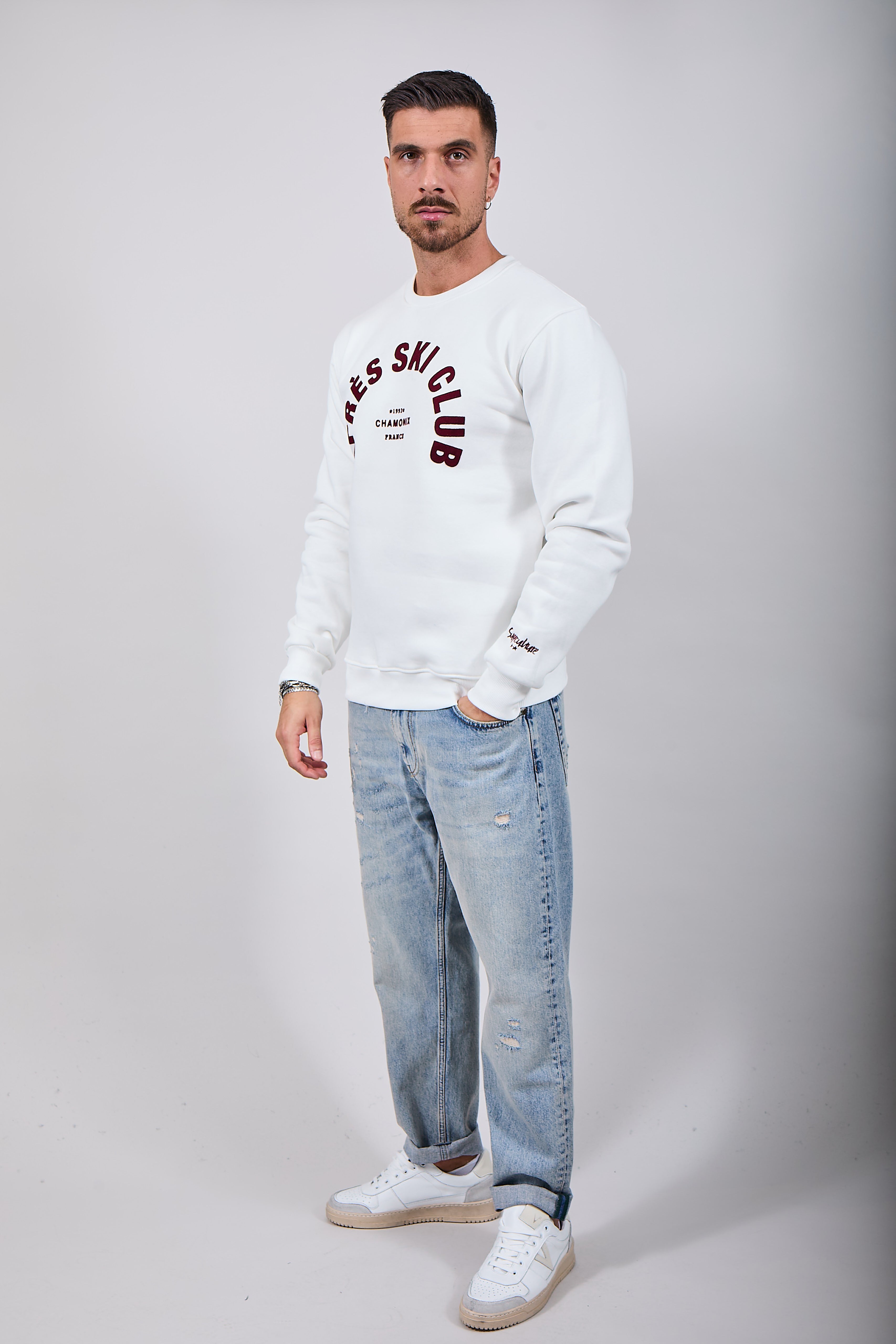 Felpa Superculture Girocollo Bianca A1323 (12218725859668)