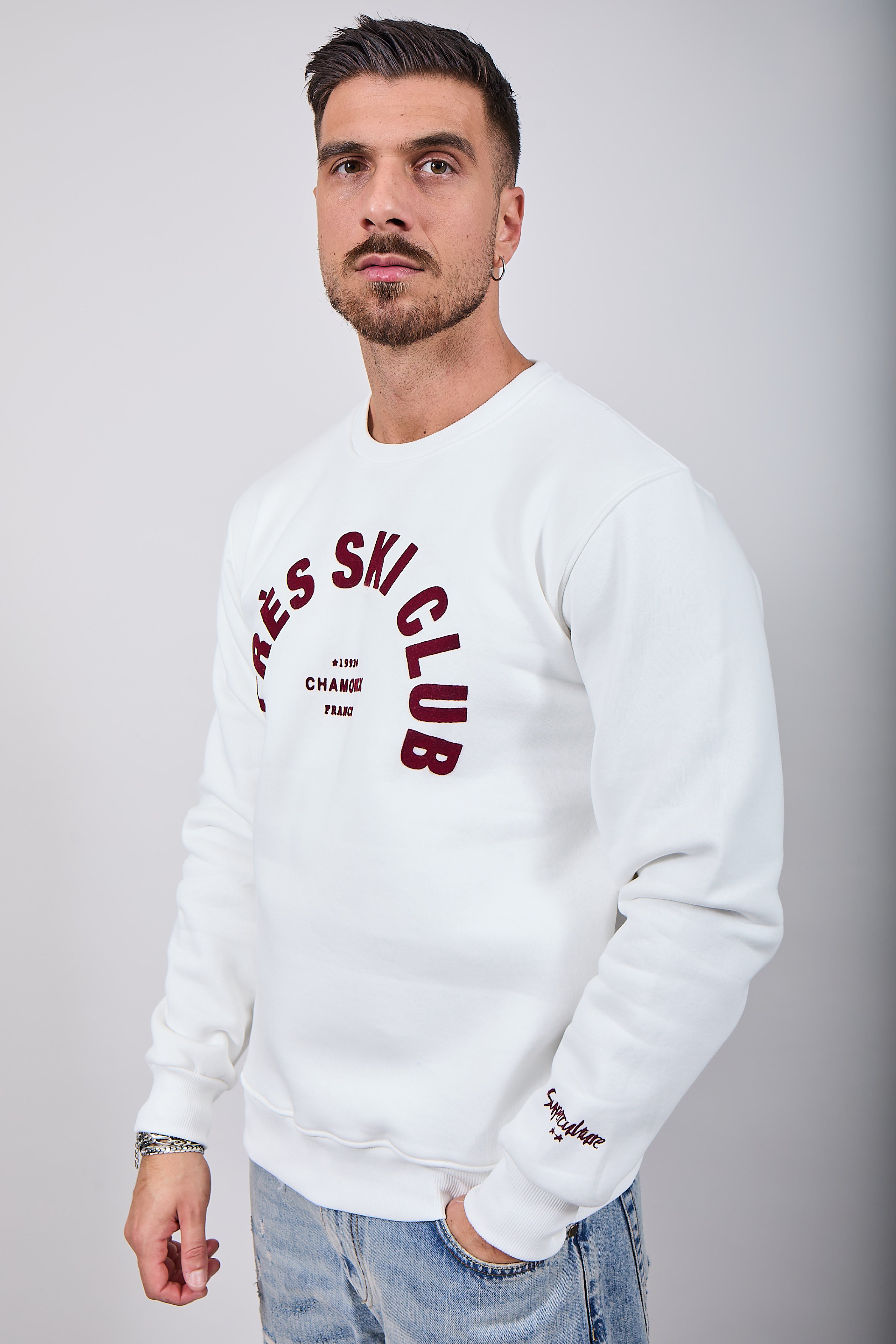 Felpa Superculture Girocollo Bianca A1323 (12218725859668)