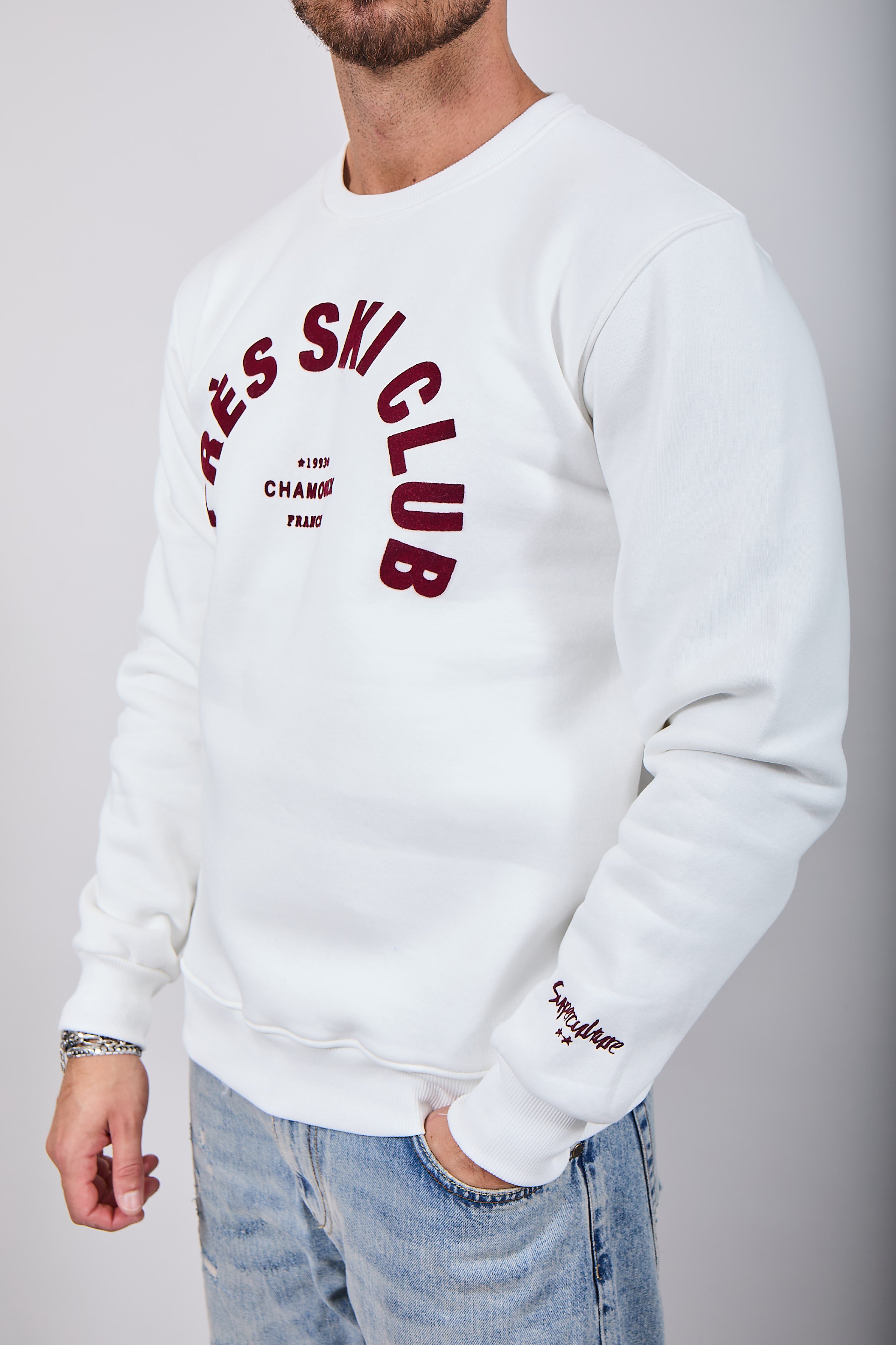 Felpa Superculture Girocollo Bianca A1323 (12218725859668)