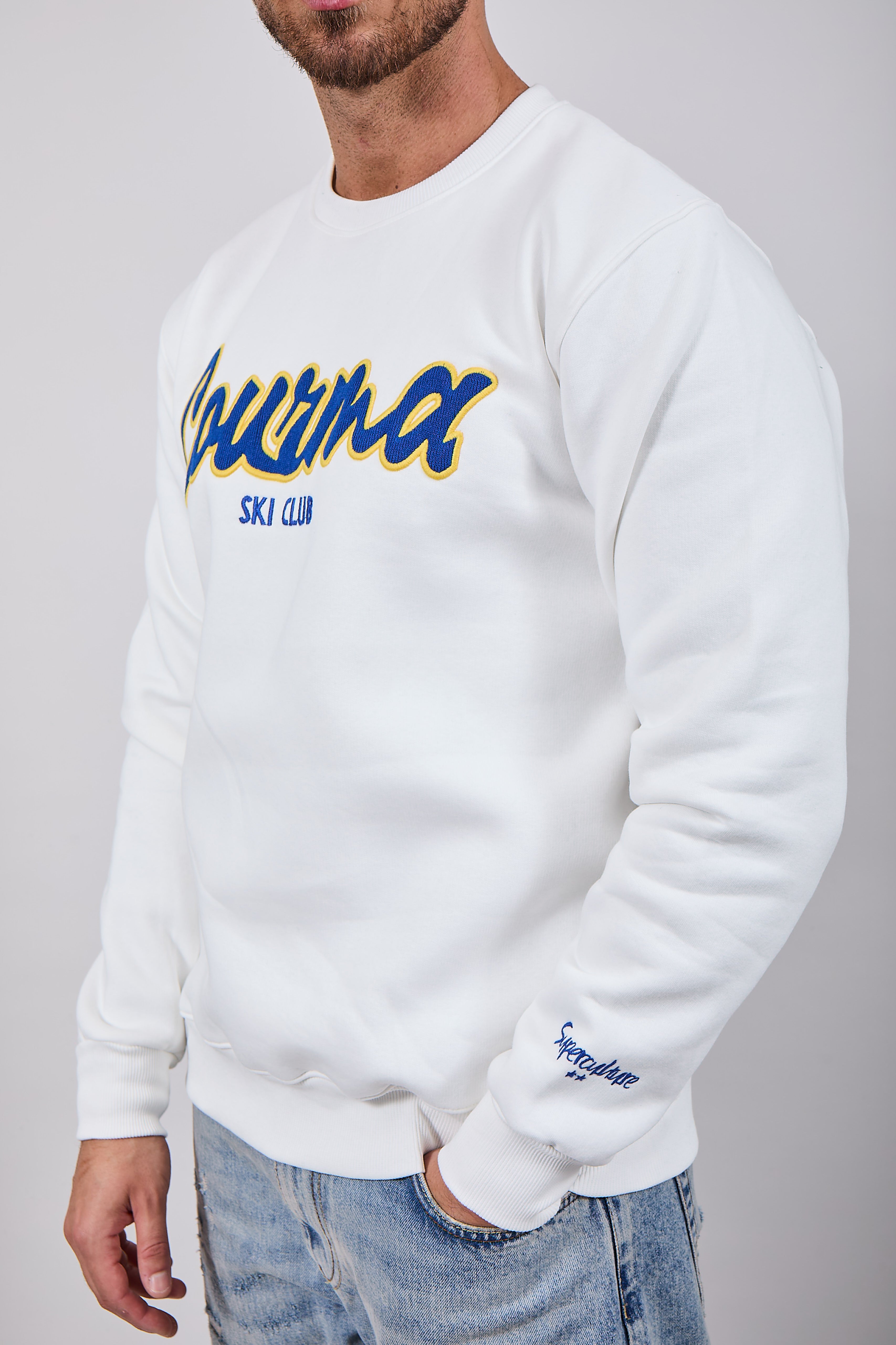 Felpa Superculture Girocollo Bianca A1319 (12218641809748)