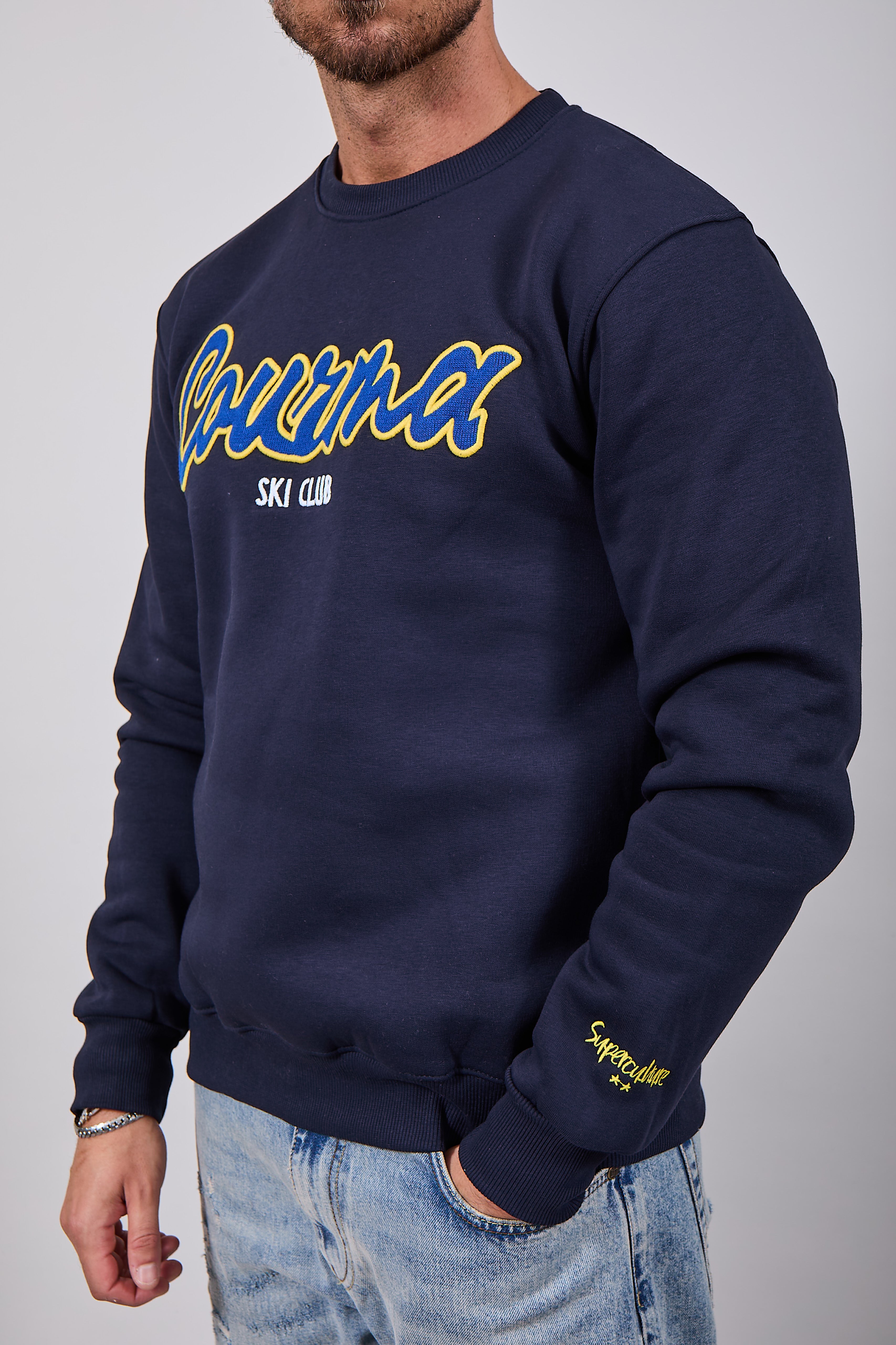 Felpa Superculture Girocollo Blu A1319 (12218638631252)