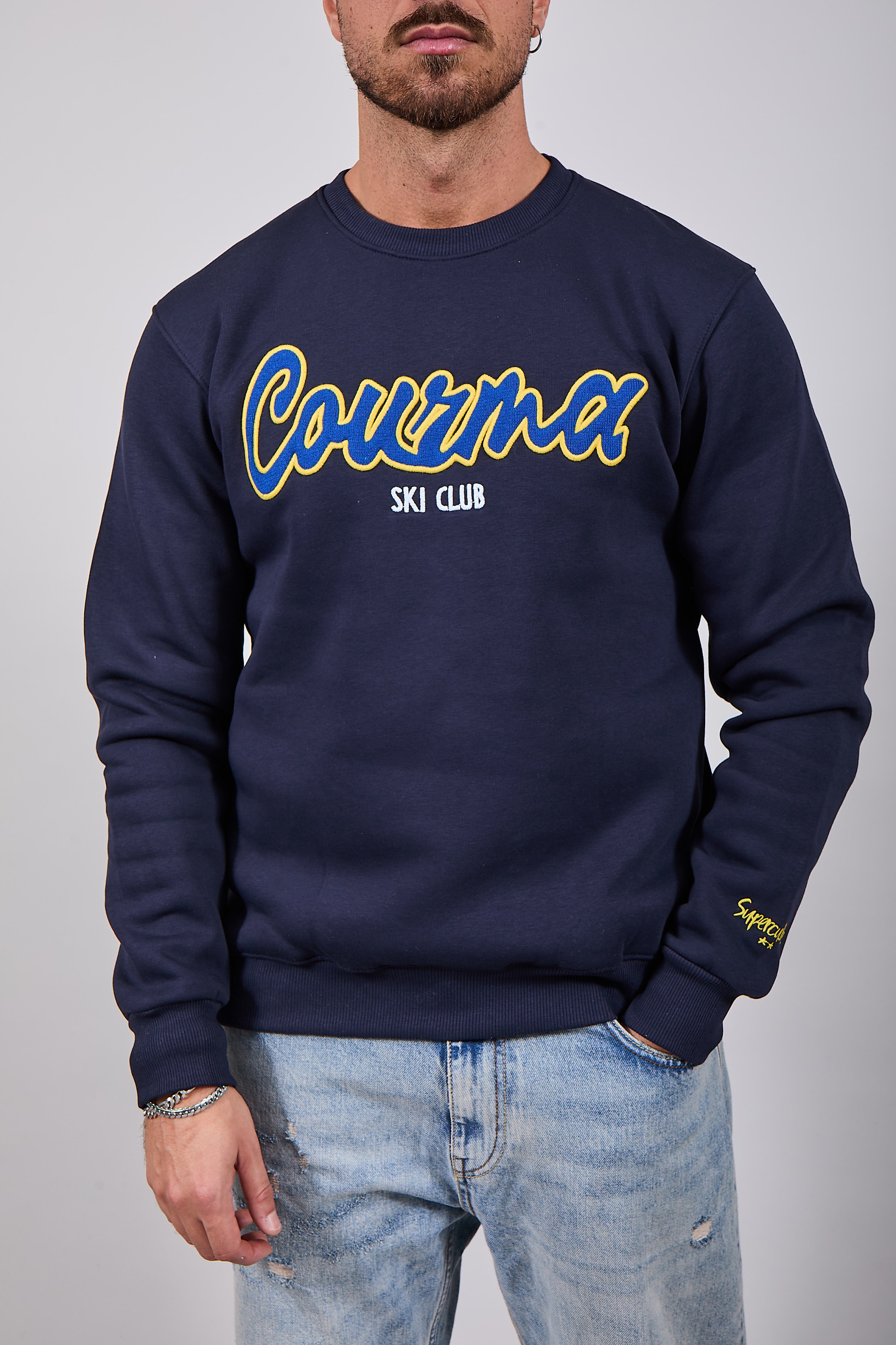 Felpa Superculture Girocollo Blu A1319 (12218638631252)