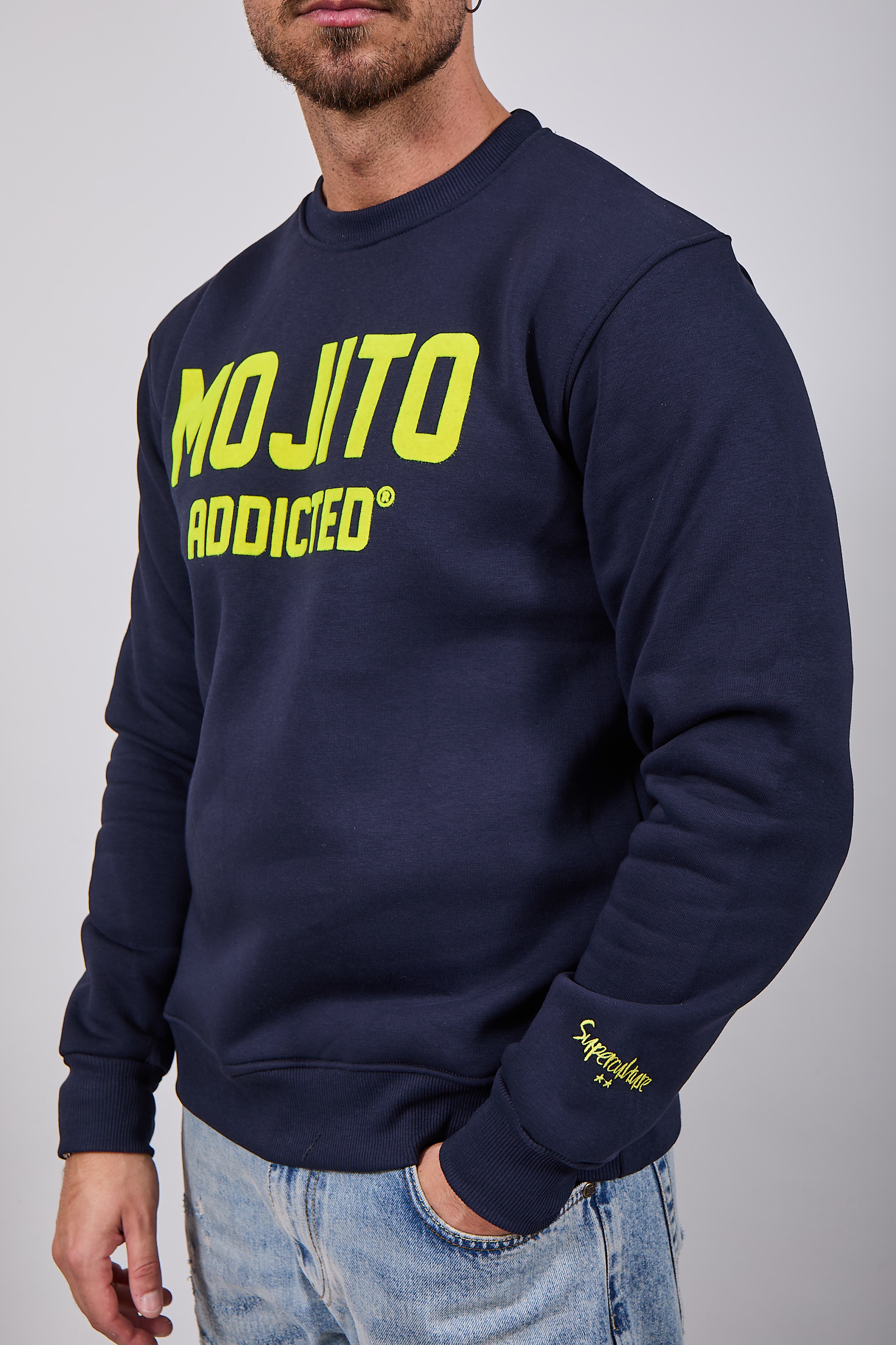 Felpa Superculture Girocollo Blu A1377 (12218663371092)