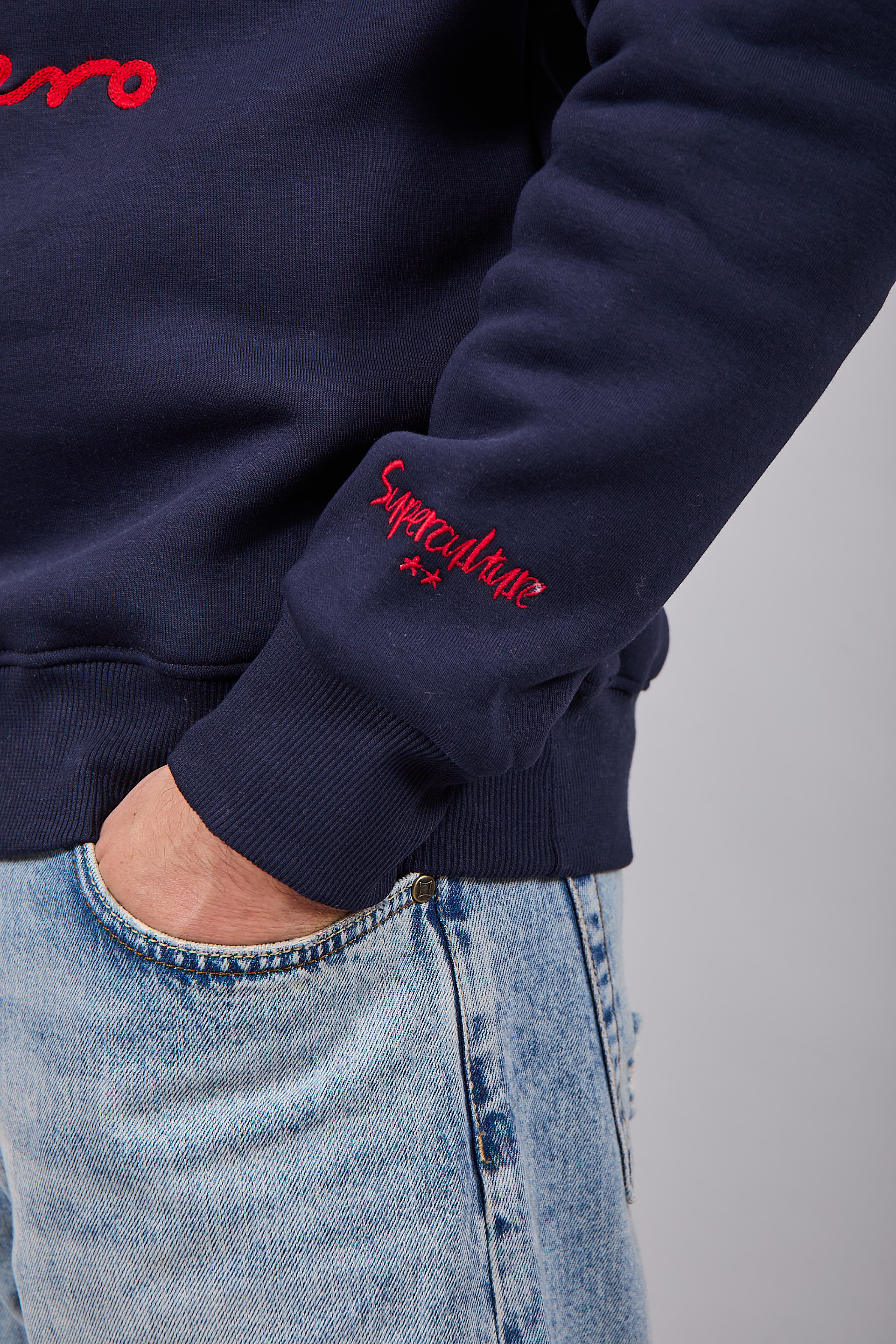 Felpa Superculture Girocollo Blu A1365 (12218732544340)