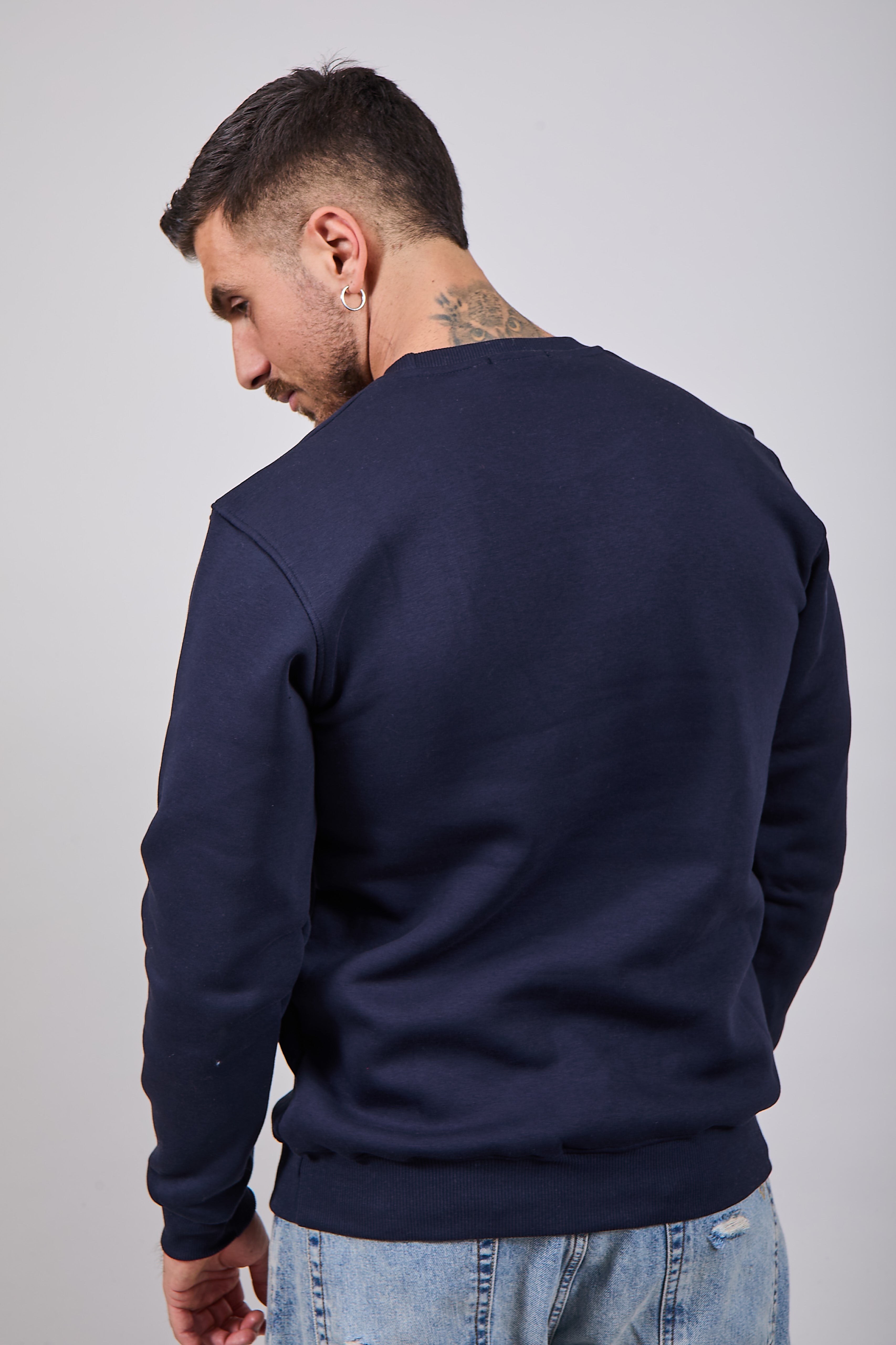 Felpa Superculture Girocollo Blu A1365 (12218732544340)