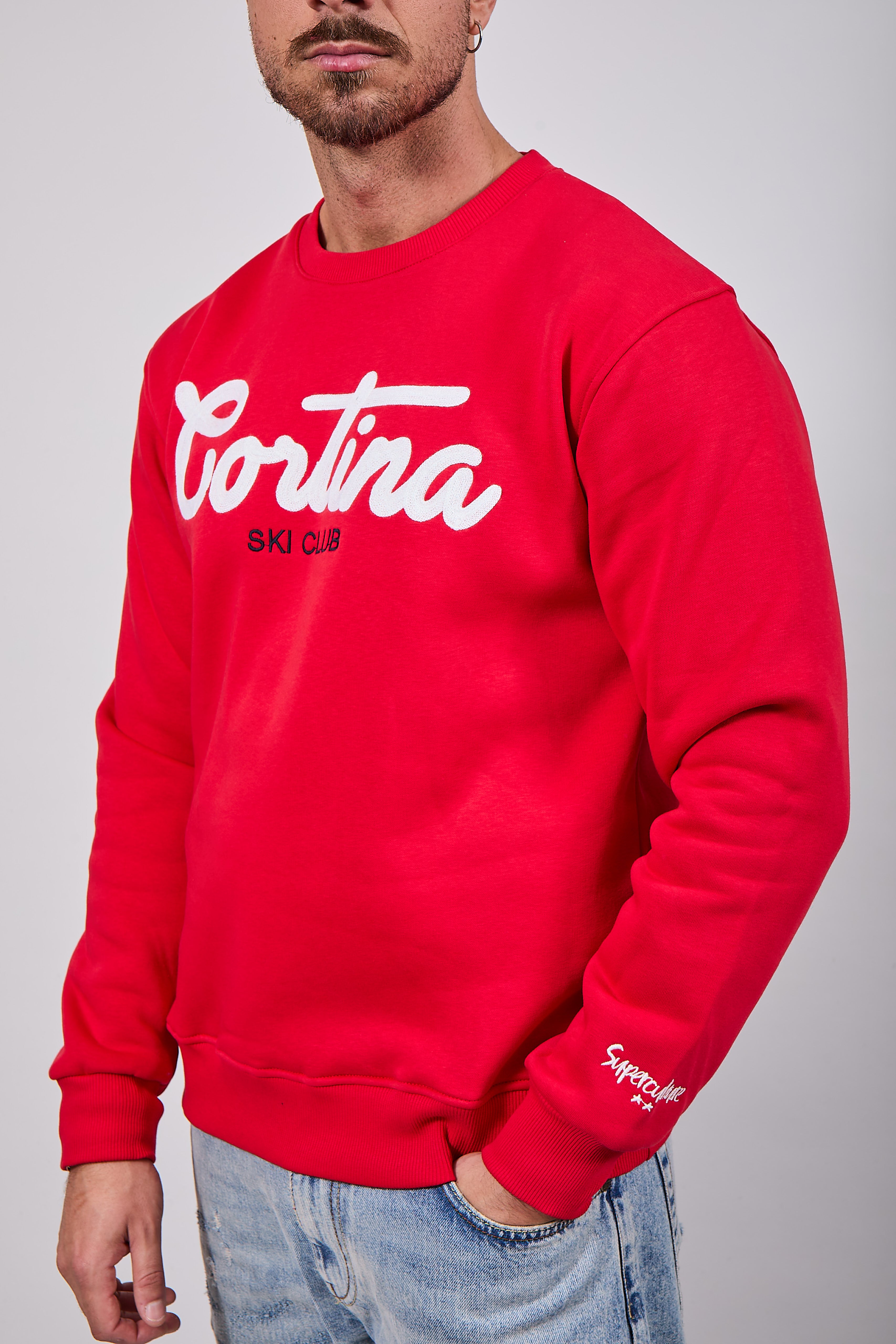 Felpa Superculture Girocollo Rossa A1321 (12218707870036)