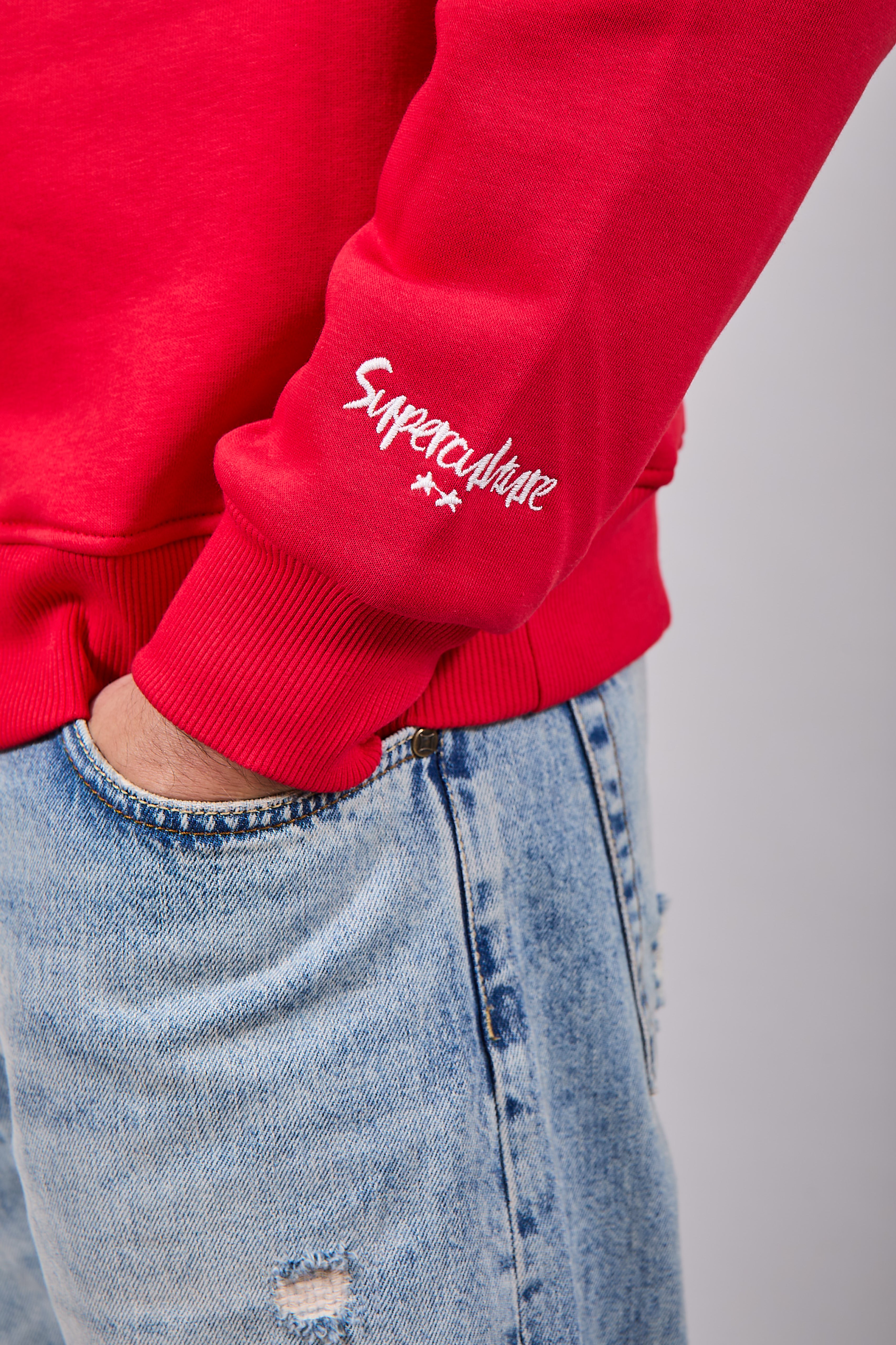 Felpa Superculture Girocollo Rossa A1321 (12218707870036)