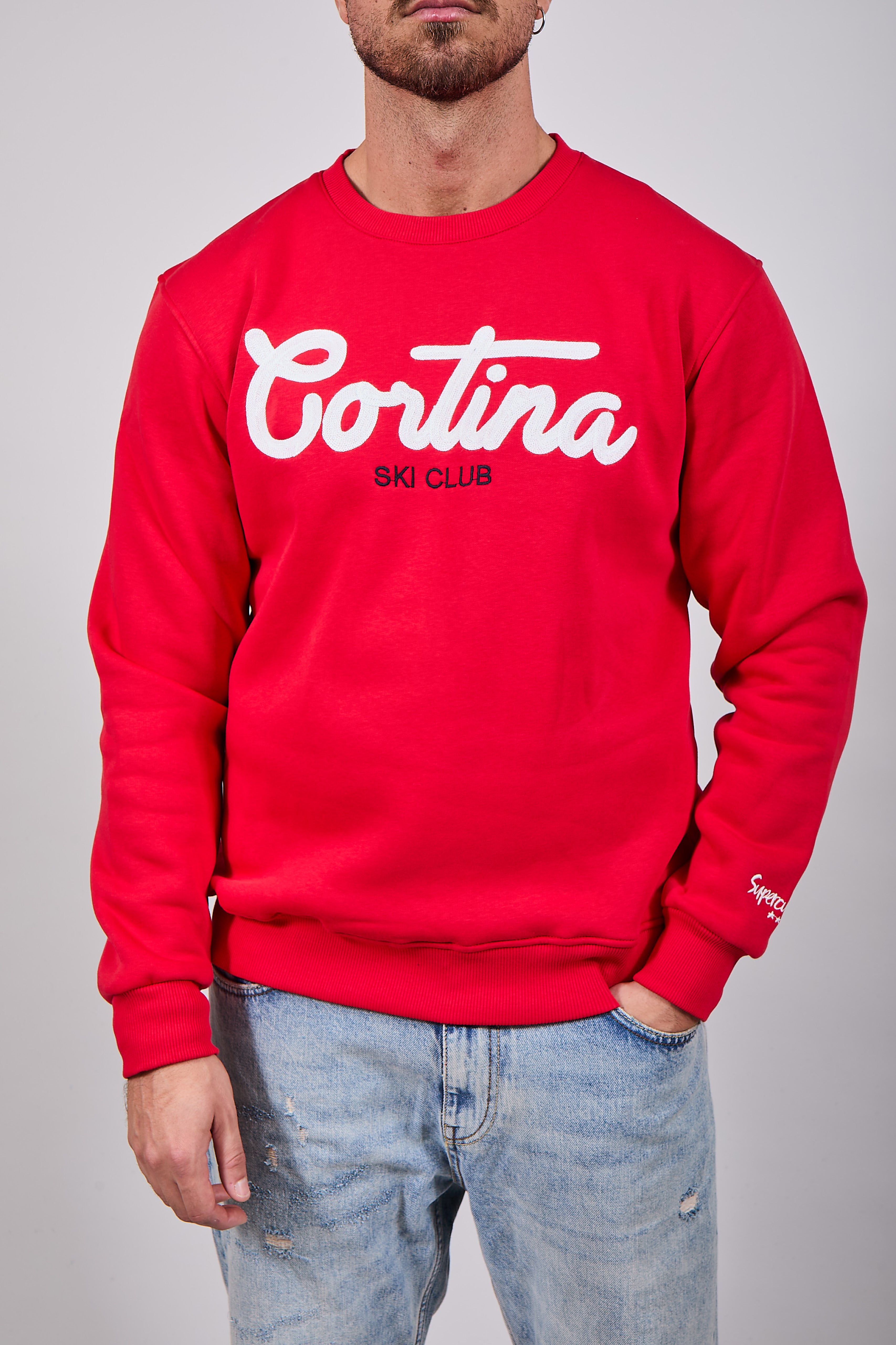 Felpa Superculture Girocollo Rossa A1321 (12218707870036)