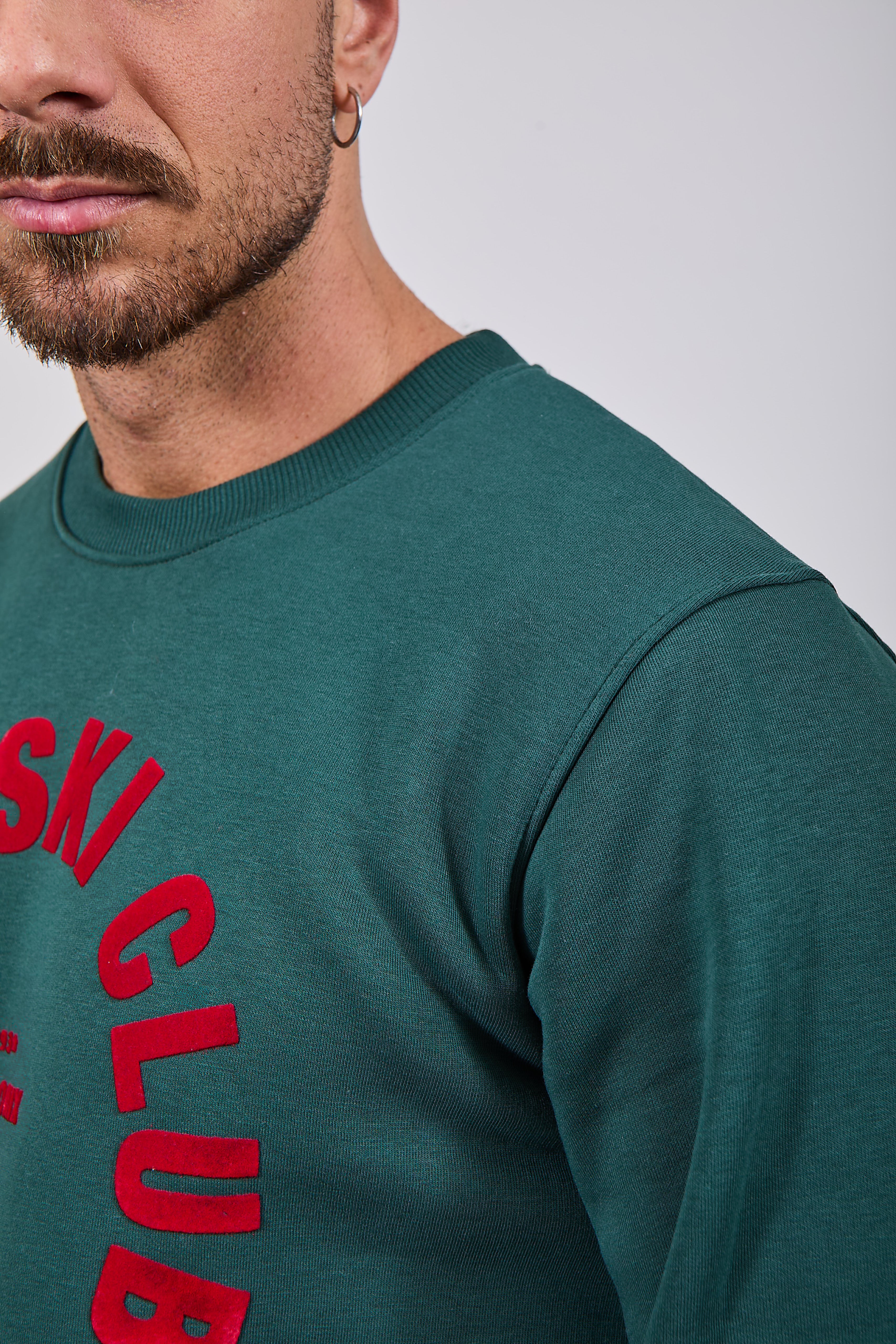 Felpa Superculture Girocollo Verde Bosco A1323 (12218727956820)