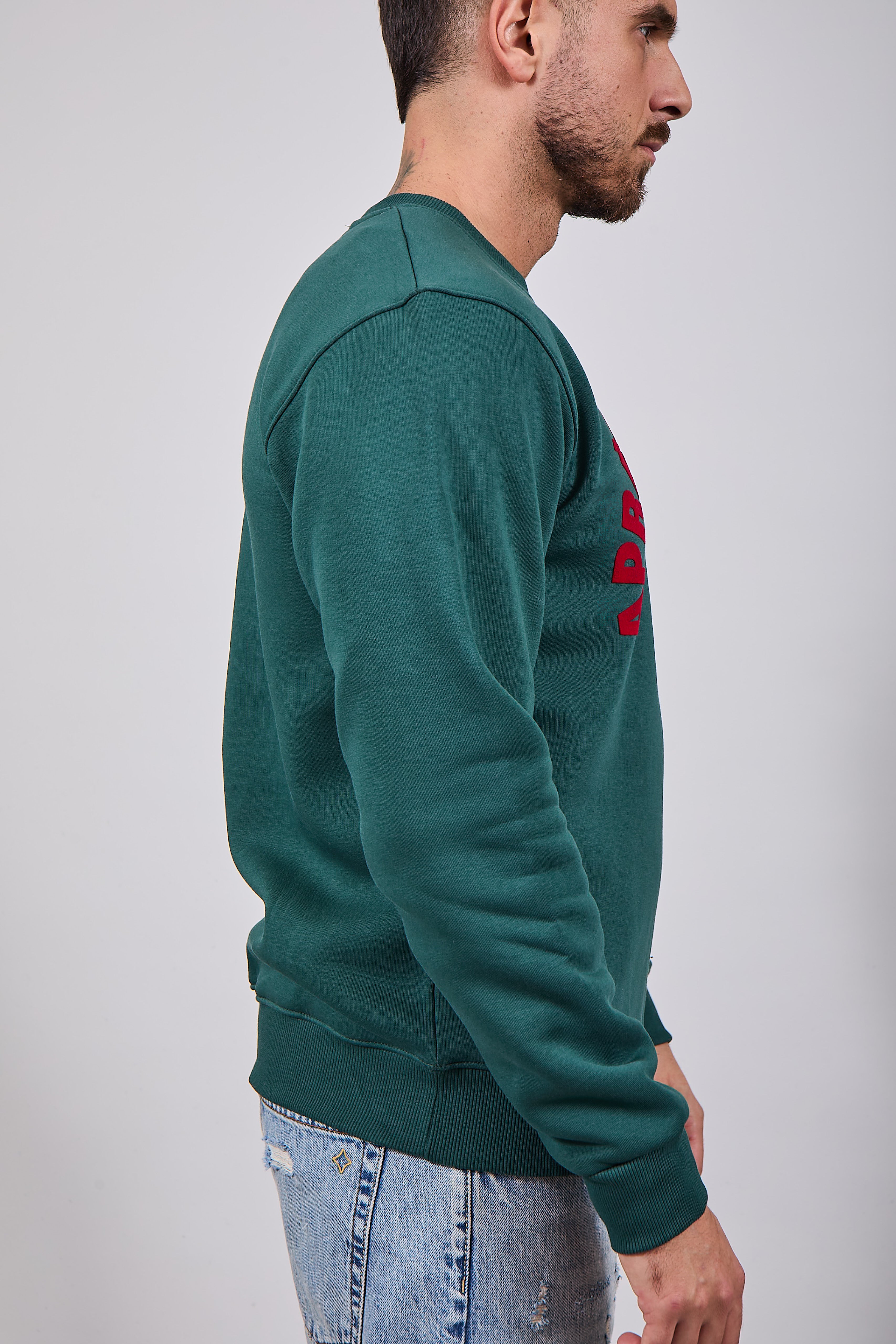 Felpa Superculture Girocollo Verde Bosco A1323 (12218727956820)
