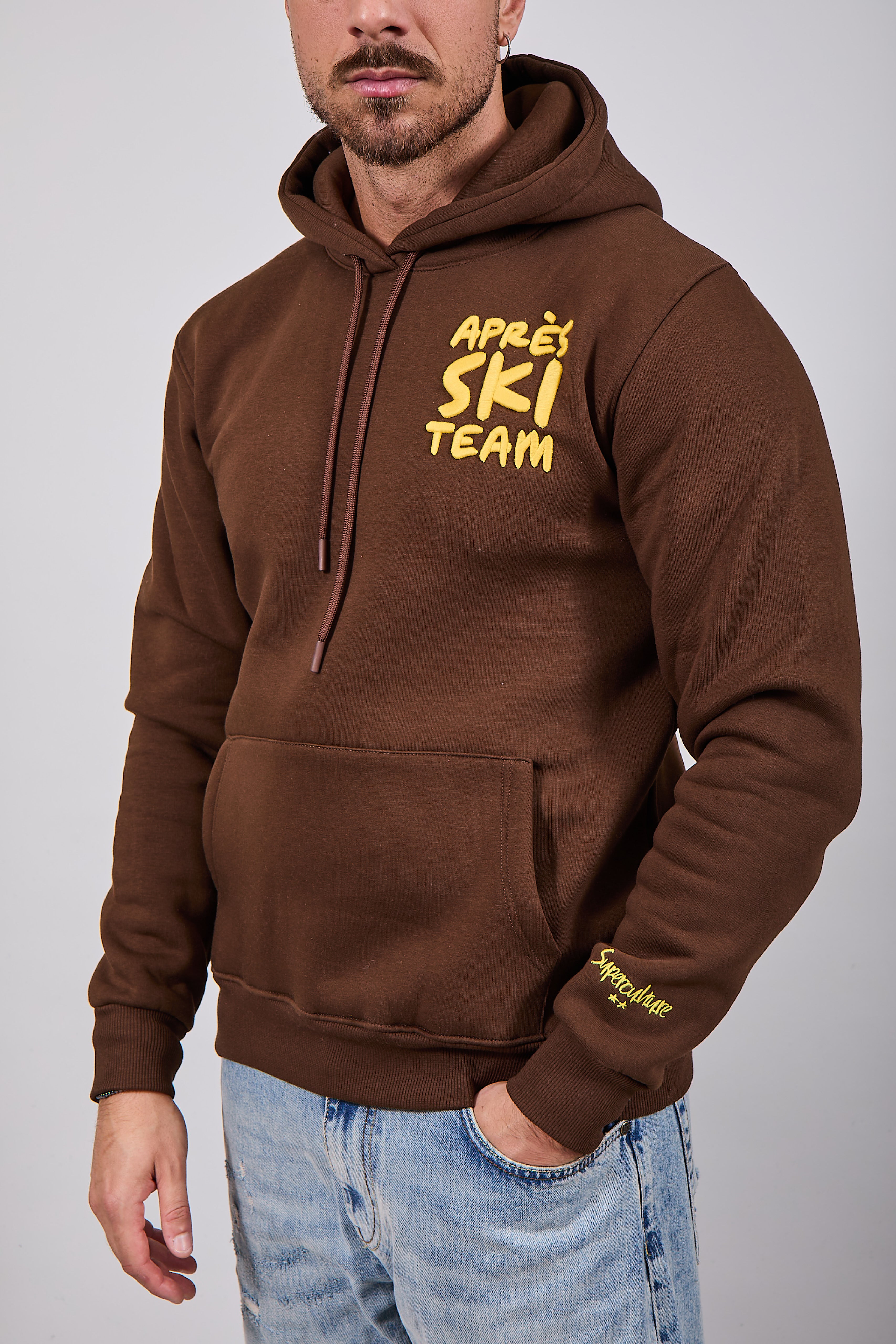 Felpa Superculture Cappuccio Cioccolato A1387 (12218649542996)