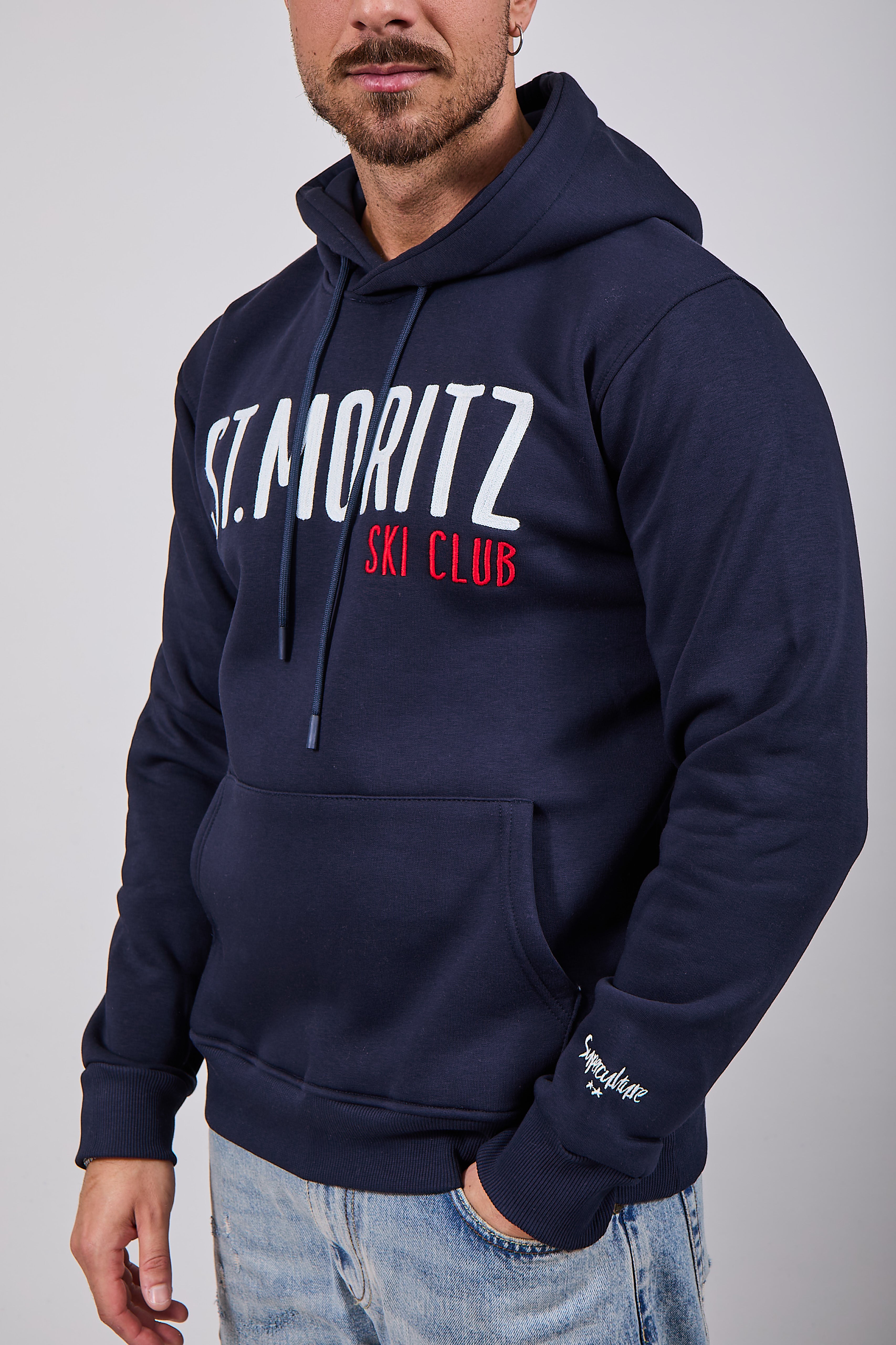Felpa Superculture Cappuccio Blu A1399 (12218731430228)