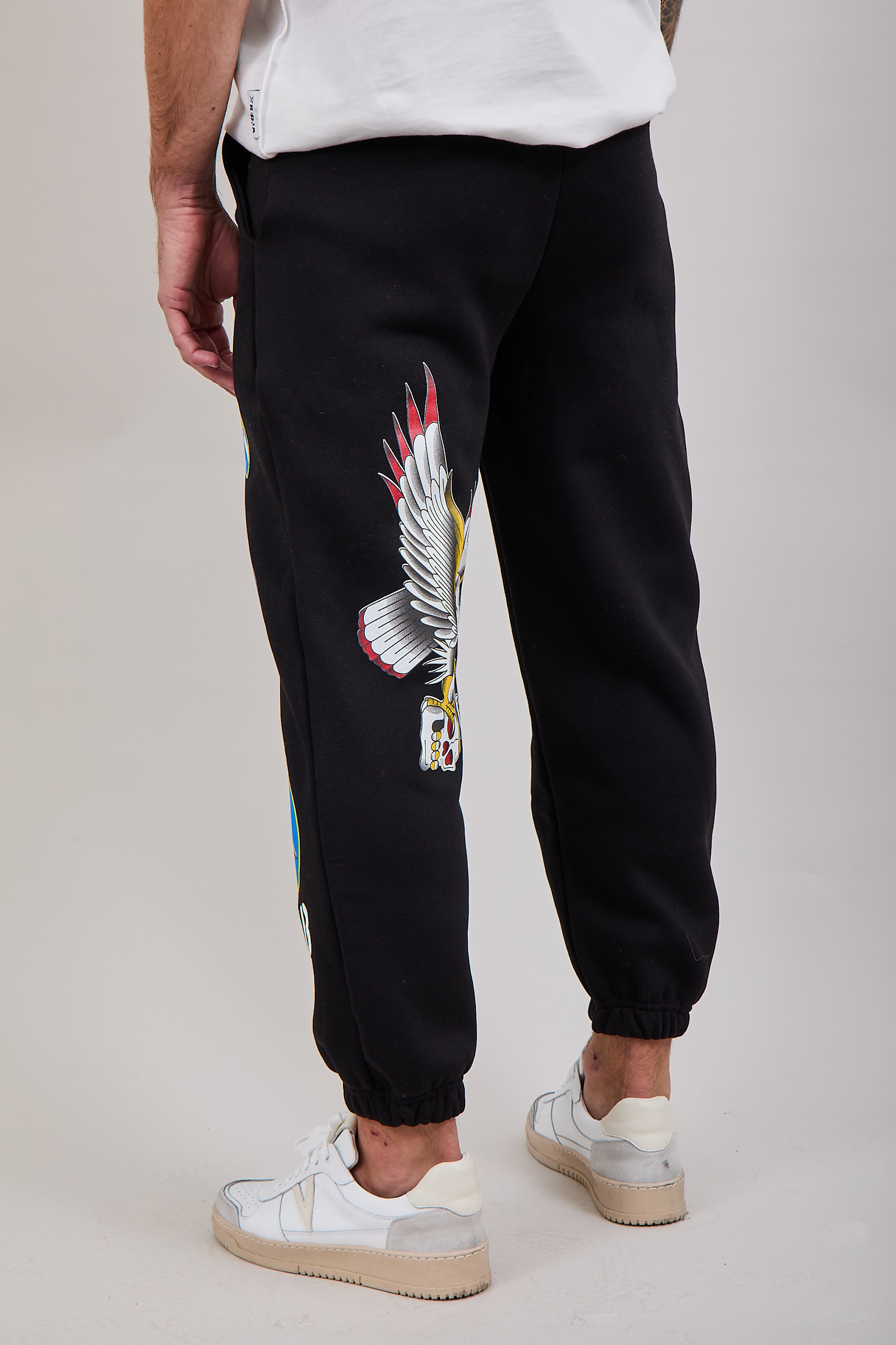 Pantalone Berna Felpa Stampe Nero (12300277154132)