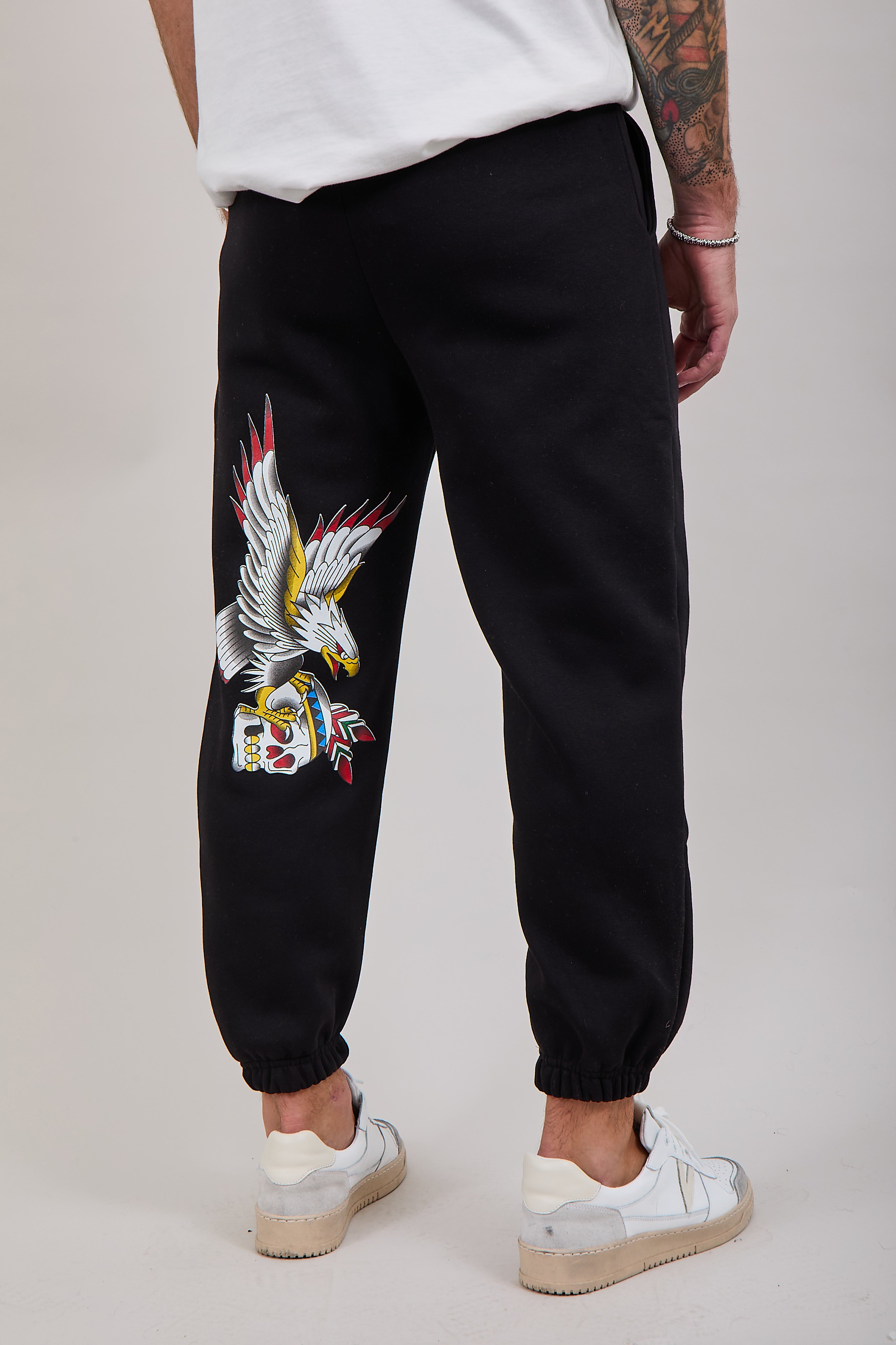 Pantalone Berna Felpa Stampe Nero (12300277154132)
