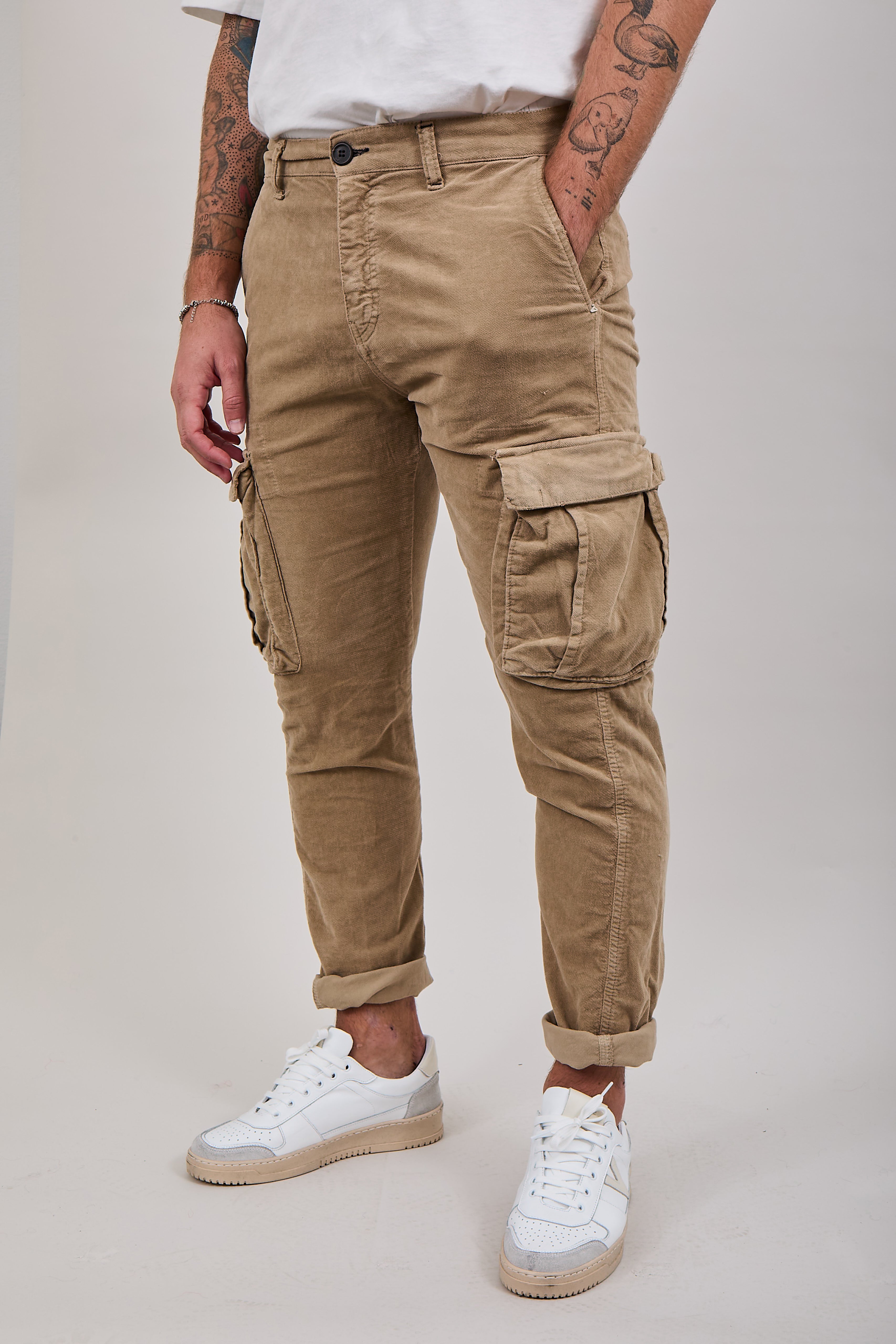 Pantalone Berna Velluto Cargo Cammello 003 (12300252447060)
