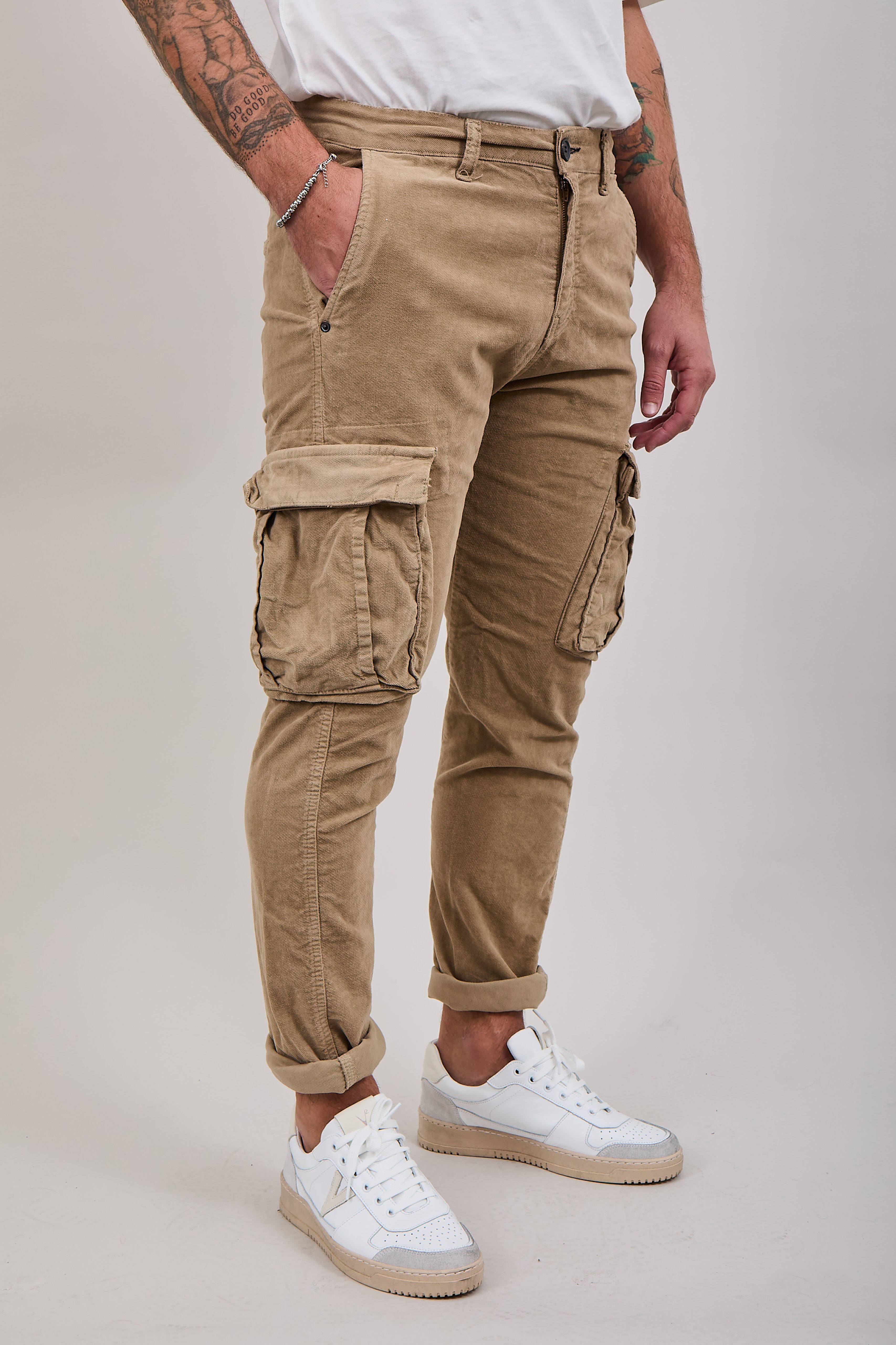 Pantalone Berna Velluto Cargo Cammello 003 (12300252447060)