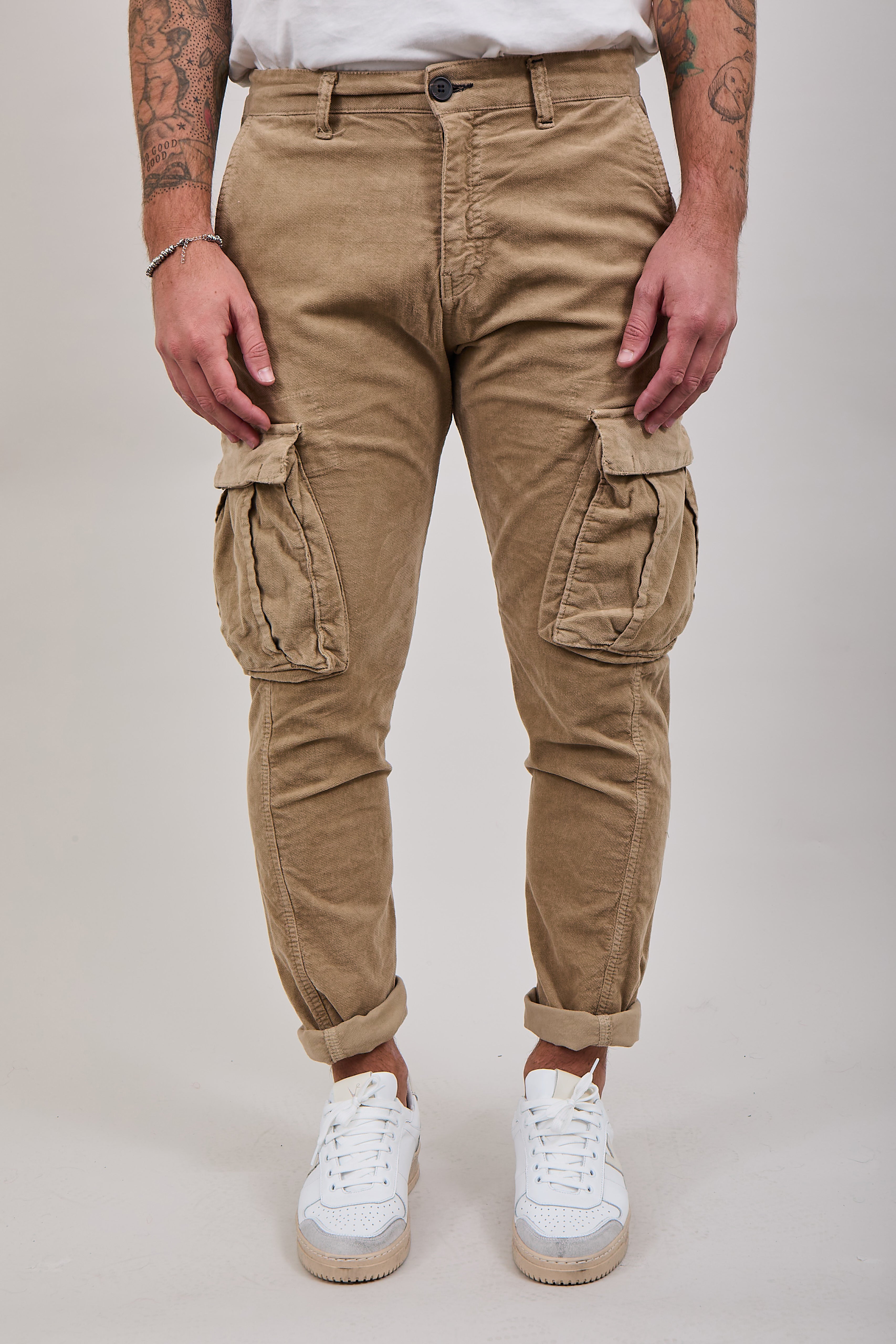 Pantalone Berna Velluto Cargo Cammello 003 (12300252447060)