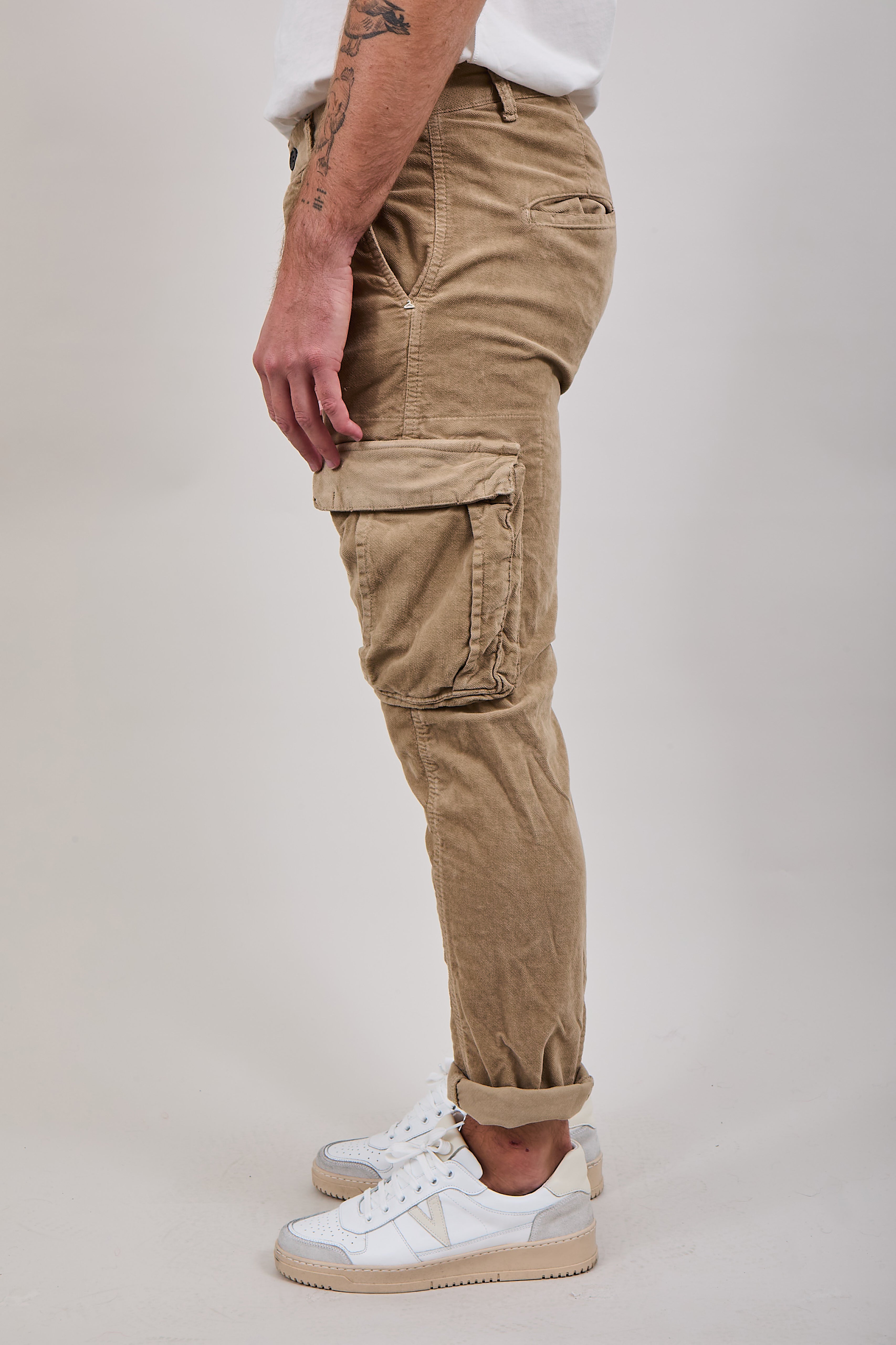 Pantalone Berna Velluto Cargo Cammello 003 (12300252447060)