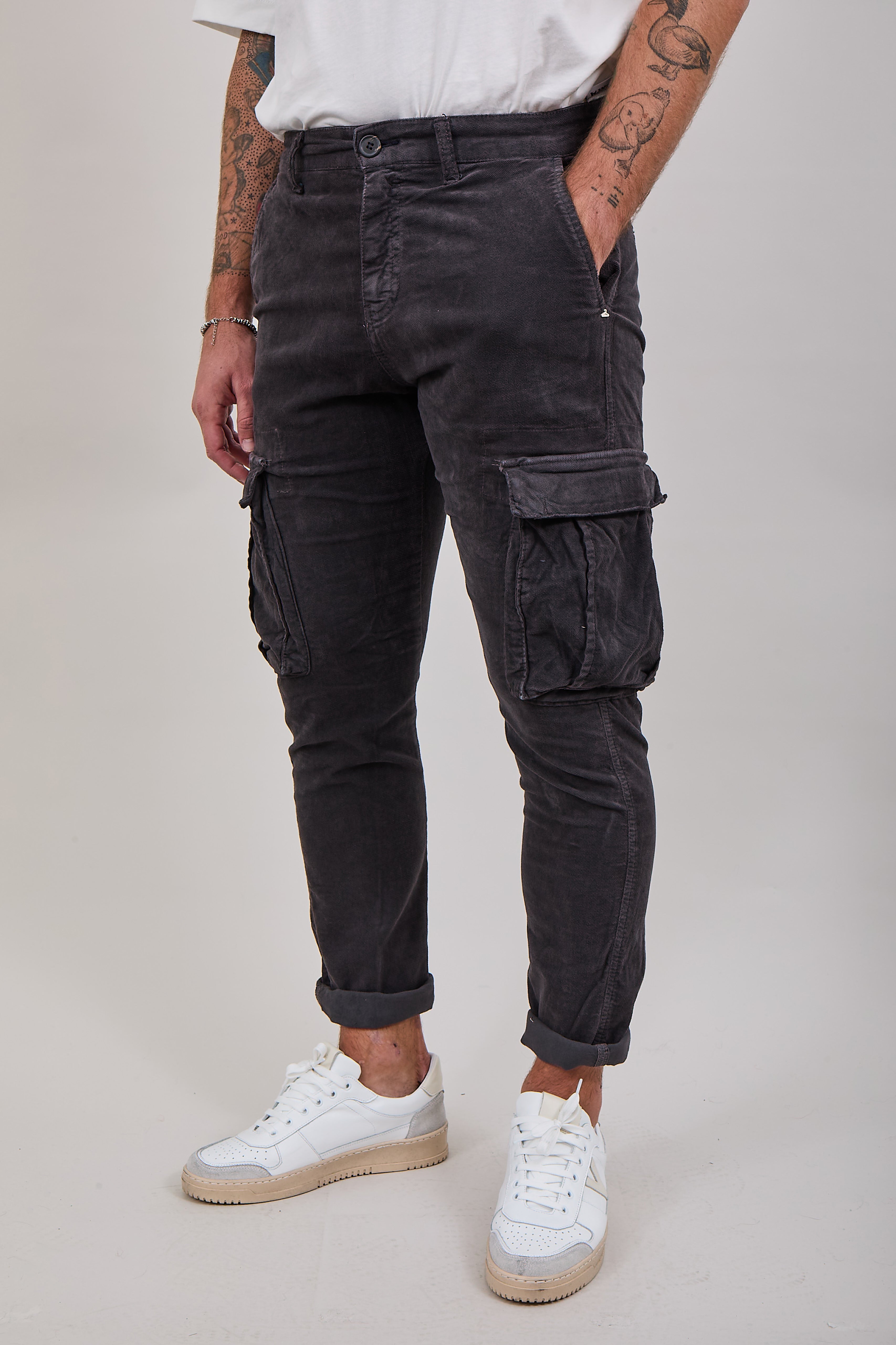 Pantalone Berna Velluto Cargo Asfalto 003 (12300261163348)