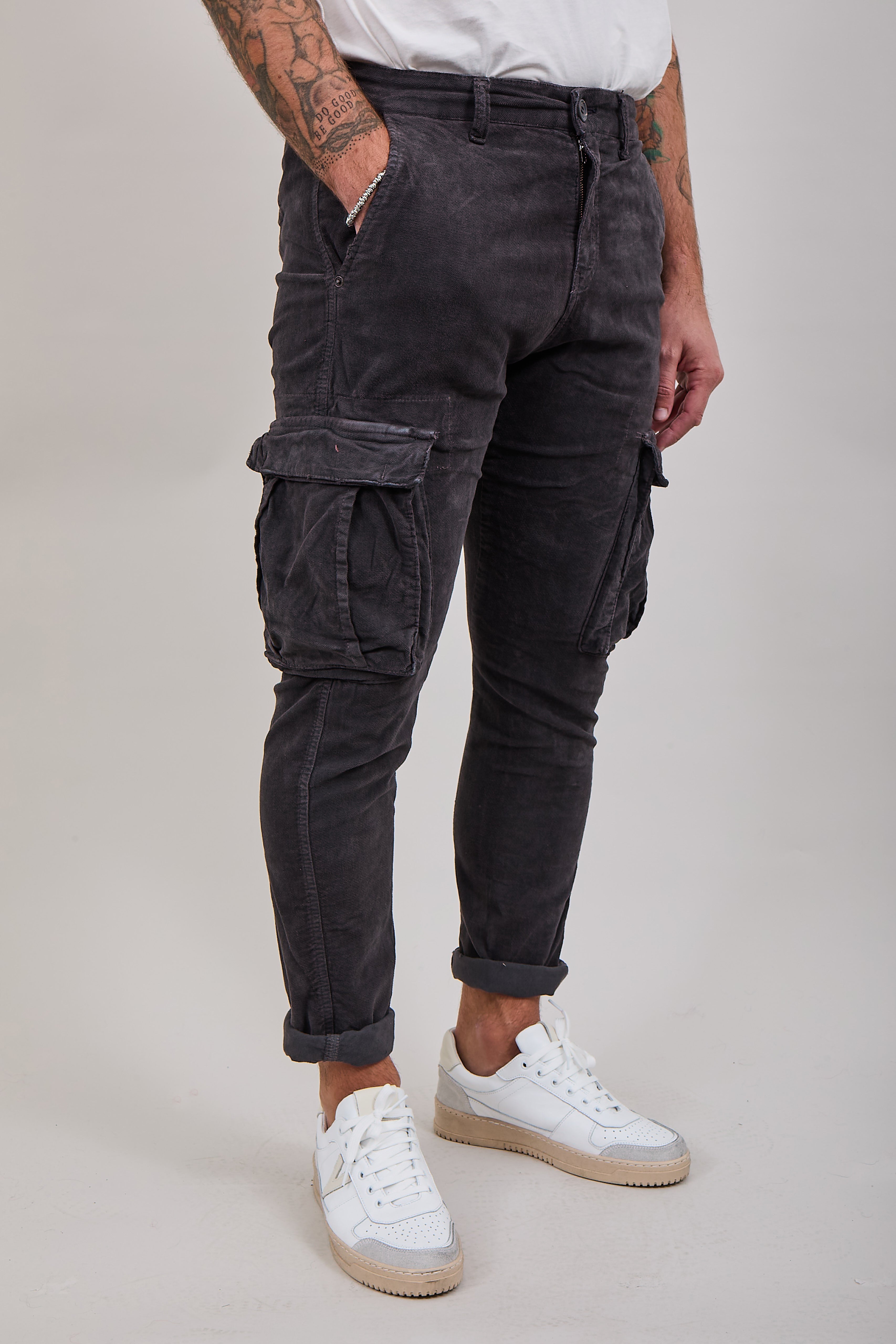 Pantalone Berna Velluto Cargo Asfalto 003 (12300261163348)